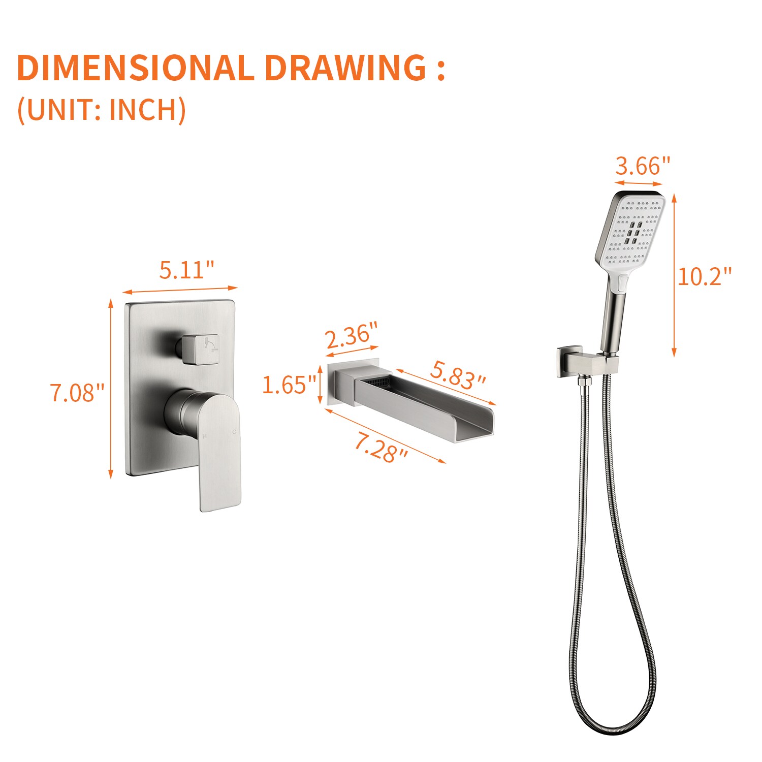 WELLFOR DTG-02KFBN Roman-Tub-Faucets - View #6