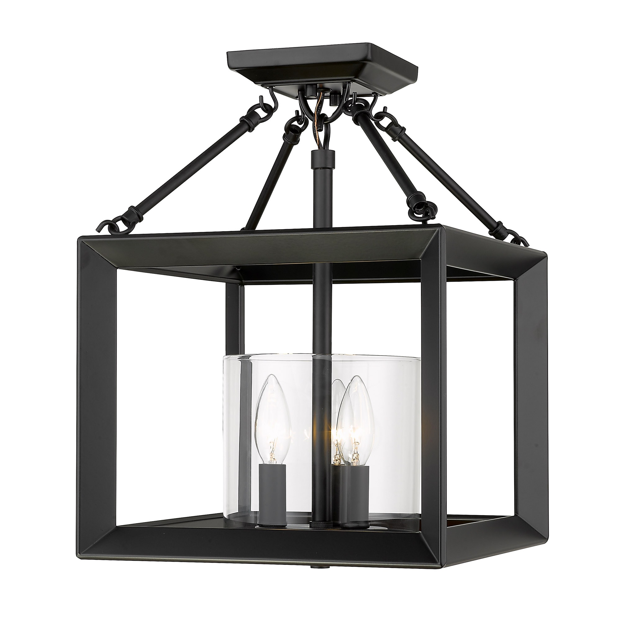 Golden Lighting 2073-SF BLK-CLR flushmounts - View #3