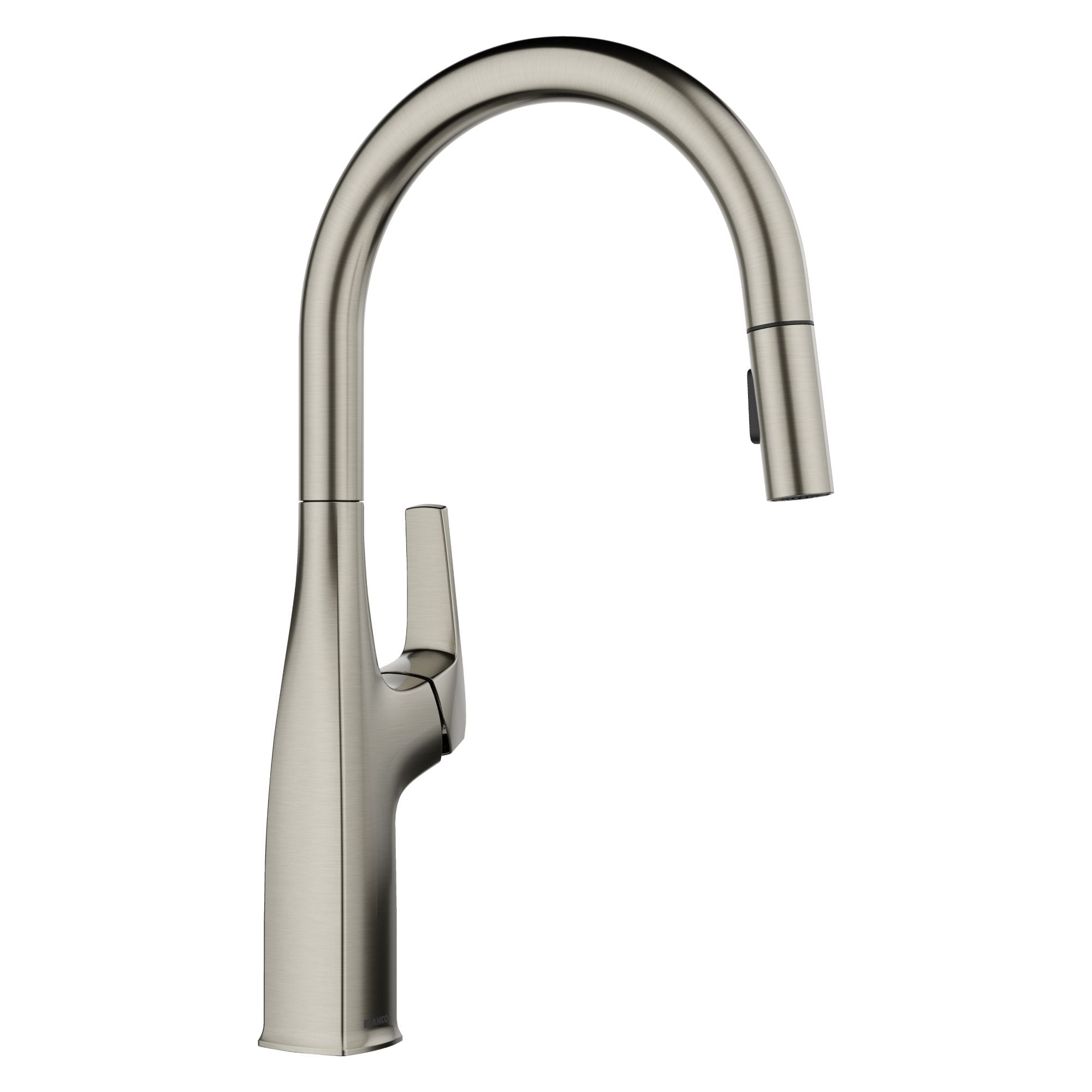 Blanco 443249 Satin Platinum Single Handle Deck-mount Pull-down Kitchen Faucet with Sprayer