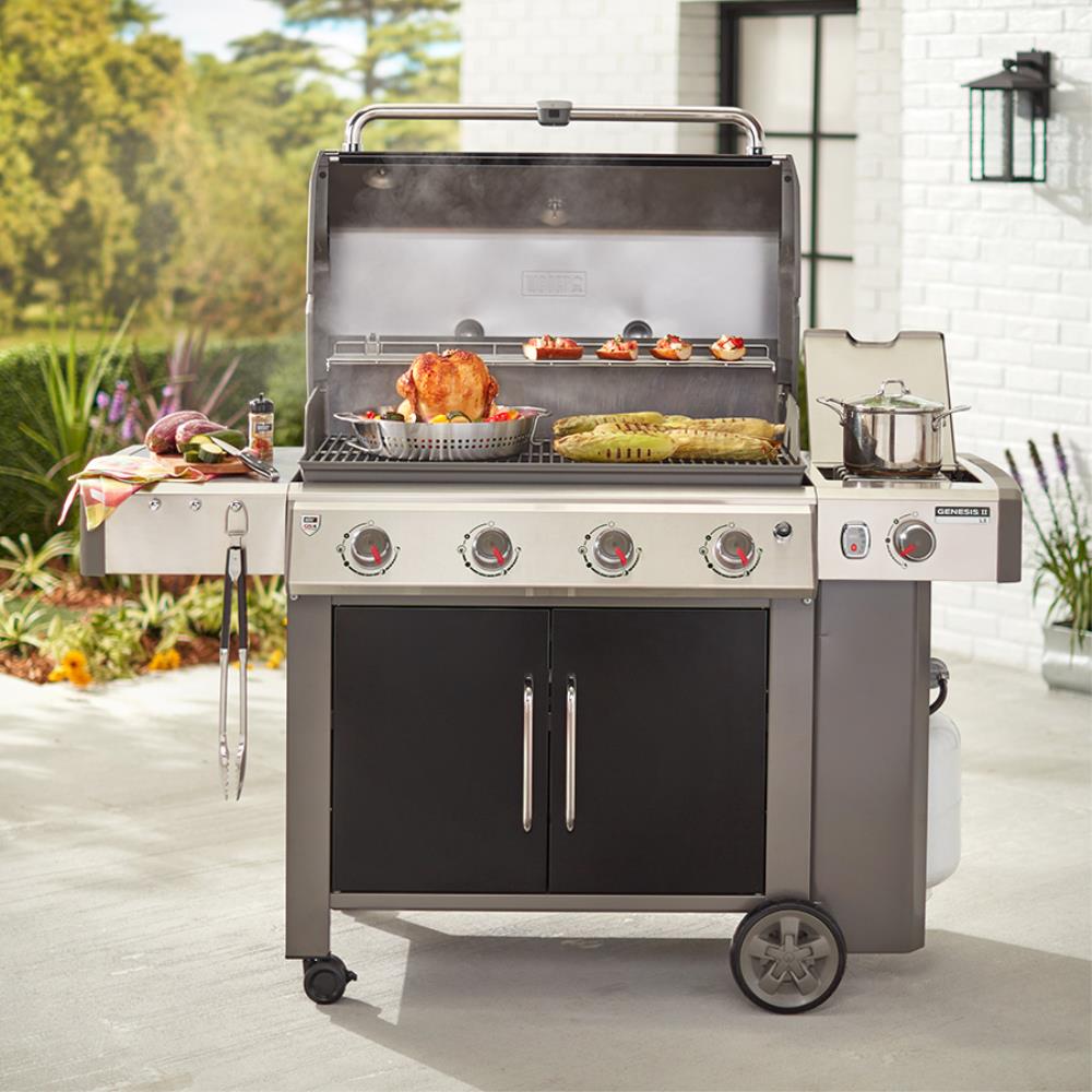Weber II LX E-440 Black Liquid Propane Gas Grill with 1 Side at Lowes.com