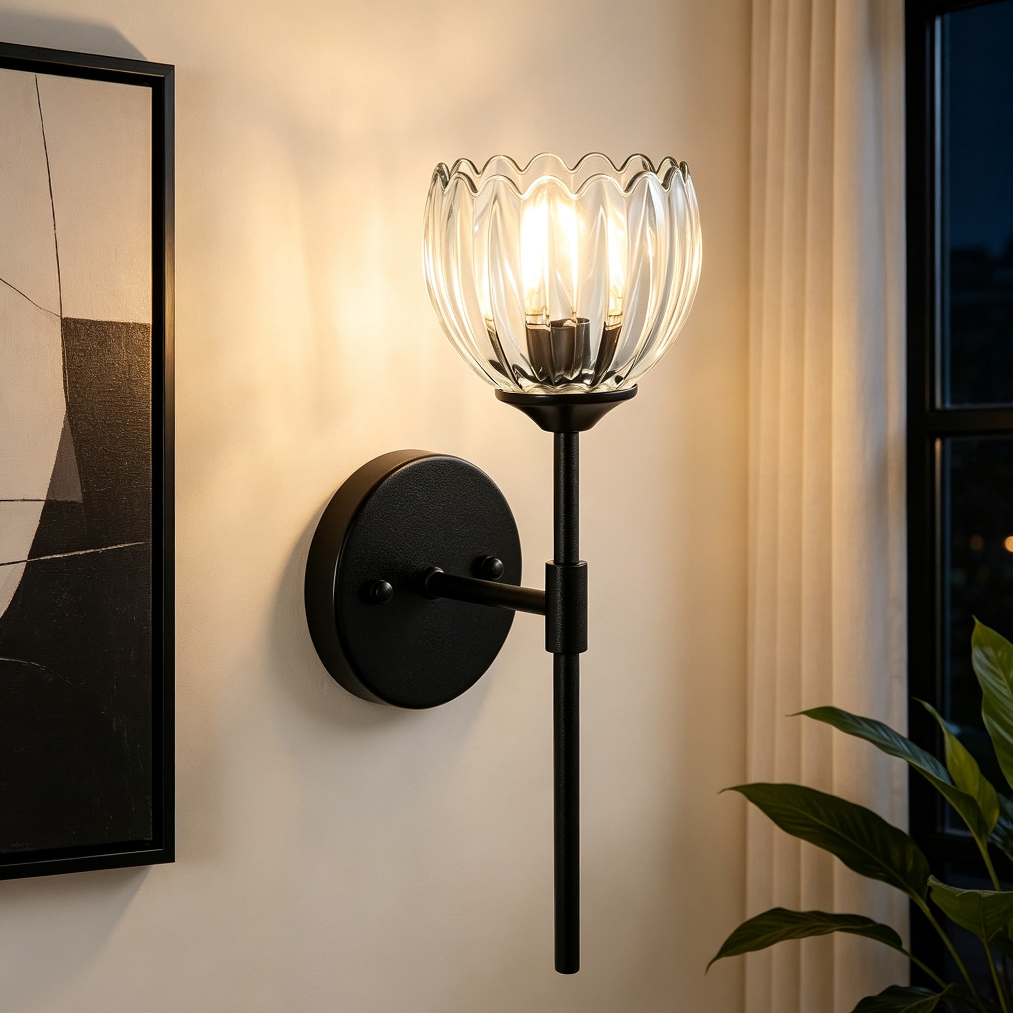 POWLIG 5.12-in W 1-Light Hardwired Wall Sconce
