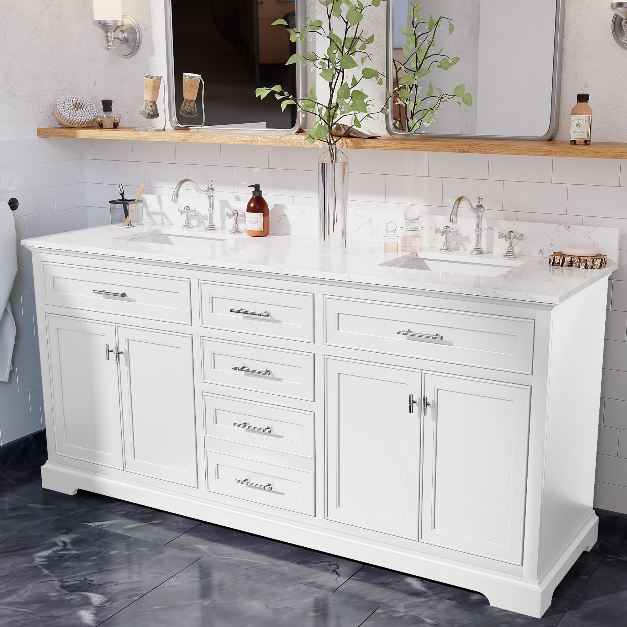 JEAREY DXRZJ-6S-YW Bath-Vanity-Combo - View #2