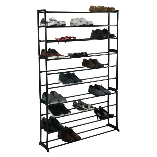 Simplify Black Metal 10-Tier Shoe Rack - 40 Pair Shoe Organizer with  Stackable Design - Durable and Freestanding Shoe Storage Solution in the  Shoe Storage department at
