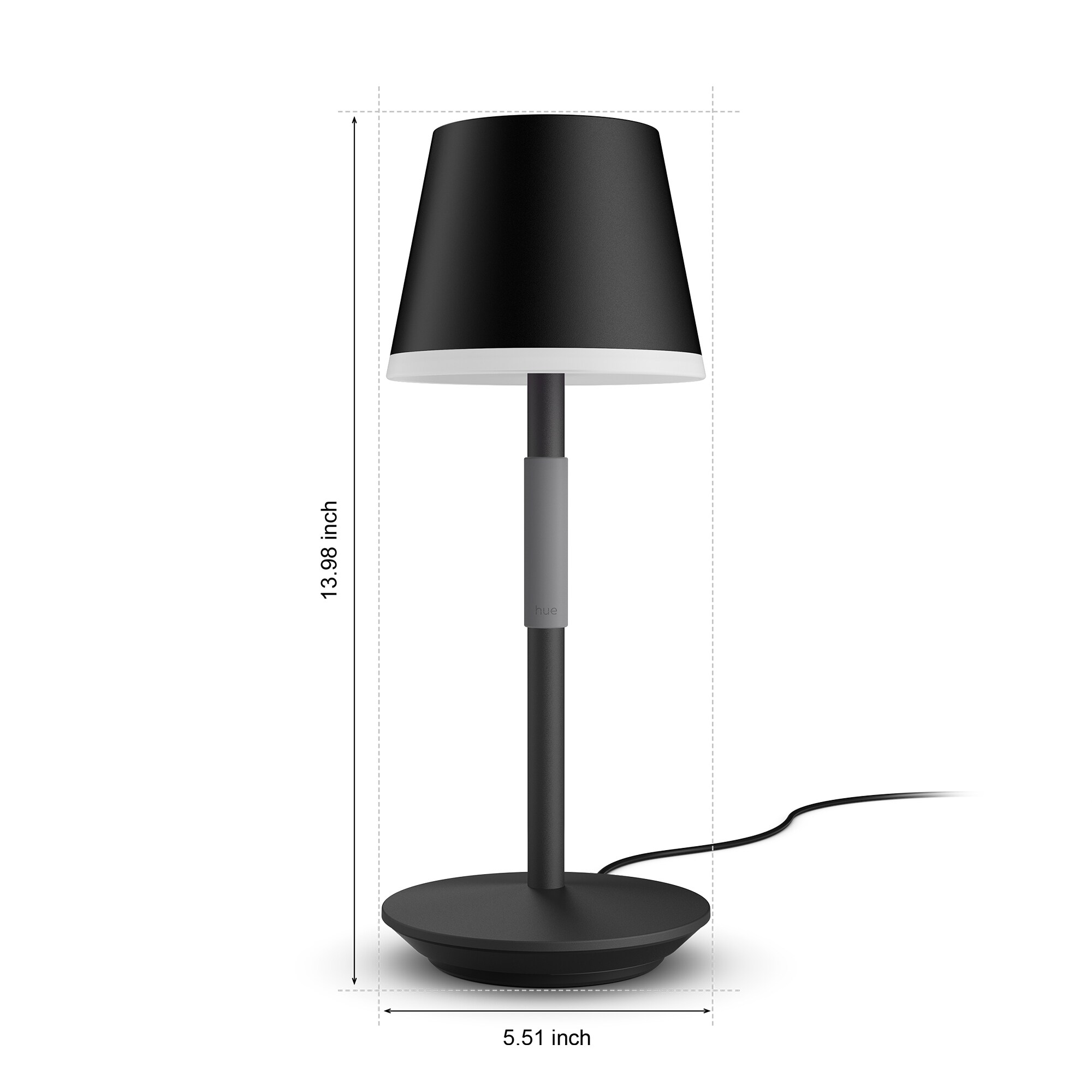 indrømme industri ugentlig Philips Hue 13.98-in Black LED Table Lamp with Plastic Shade in the Table  Lamps department at Lowes.com