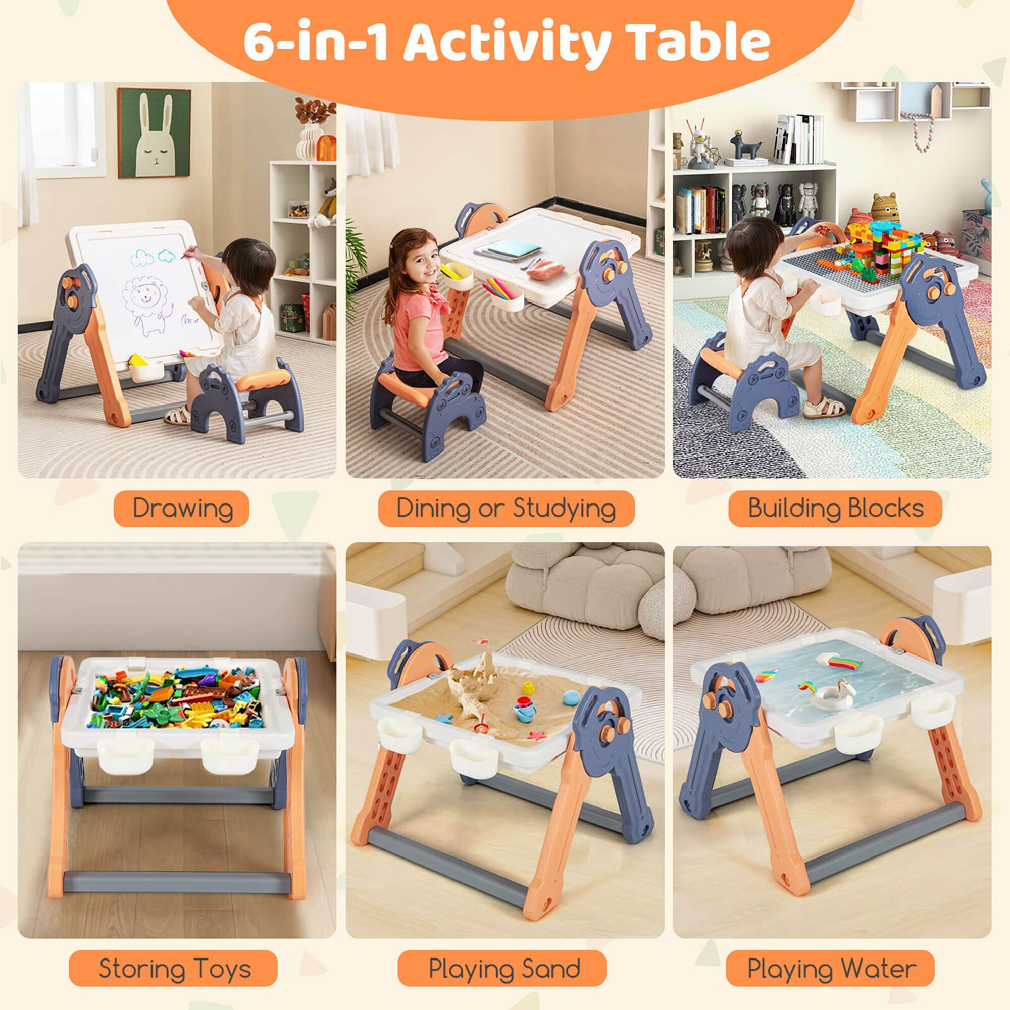 Costway HCST00193 Kids-Play-Tables - View #7