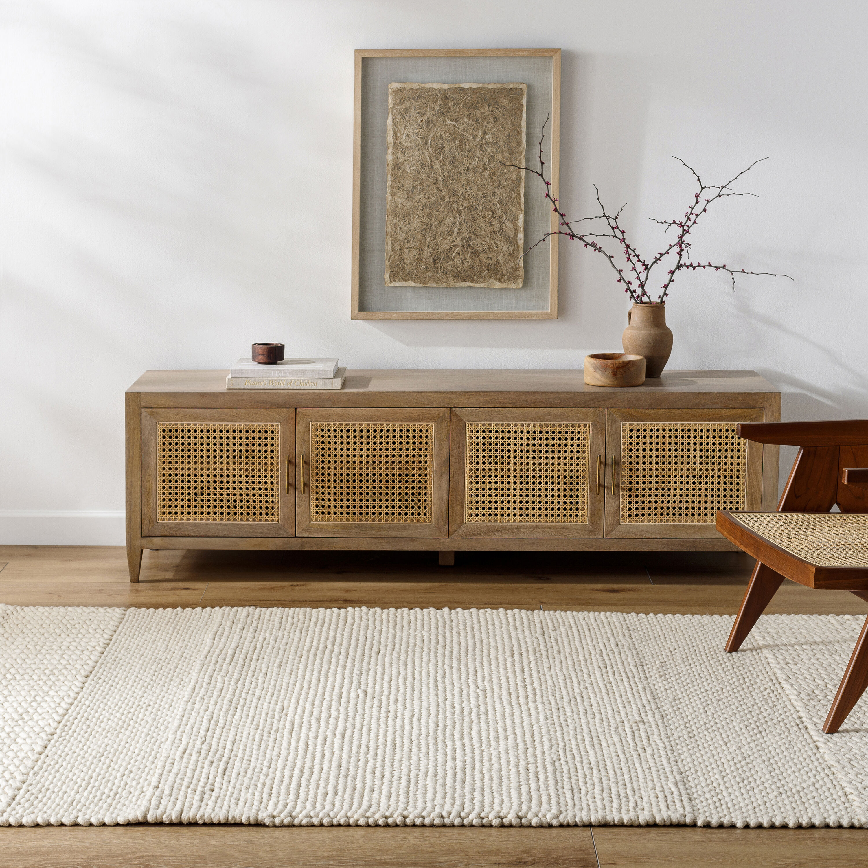 Livabliss VVMA2300-23 Mae 2 x 3 (ft) Tufted Wool White Rectangular Indoor Solid Area rug