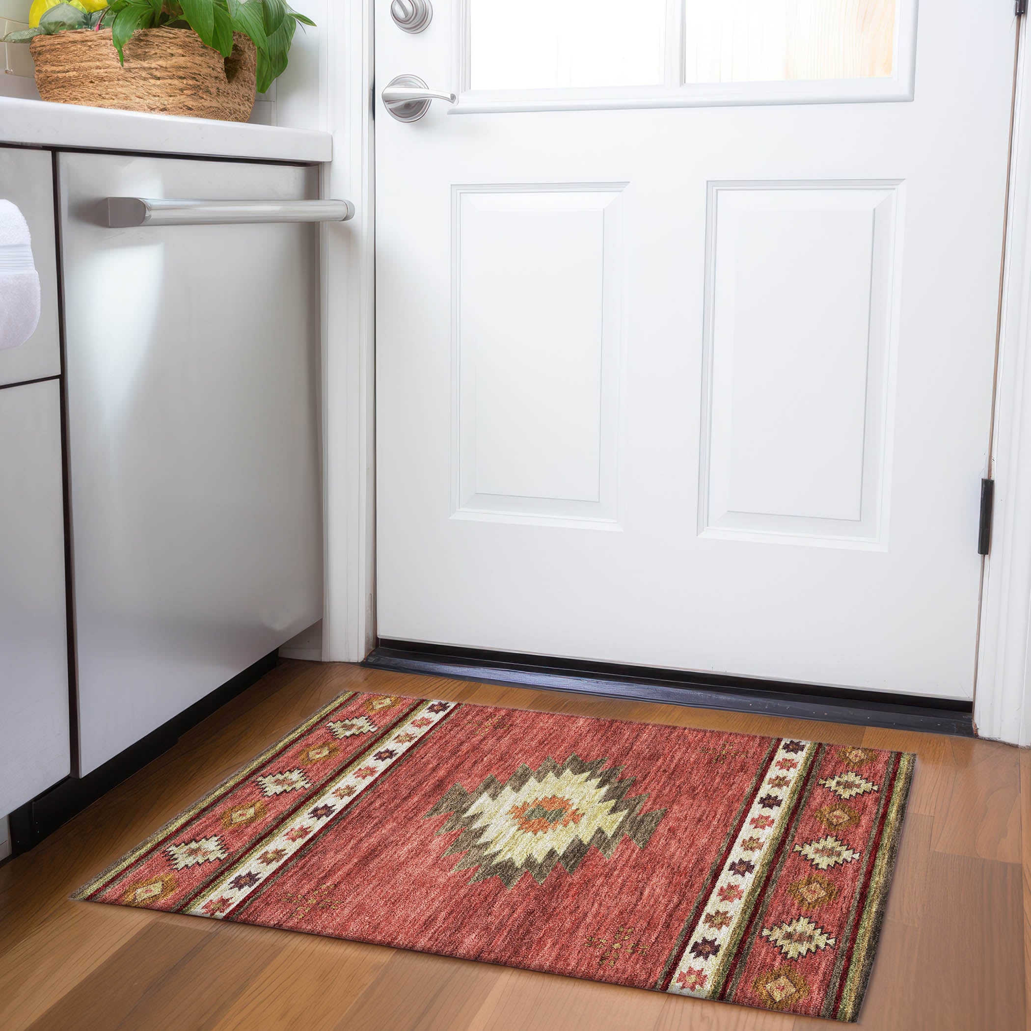 Addison Rugs AMF179SP20X30 Mayfield AMF179SP 2 x 3 (ft) Loomed Polyester Spice Rectangular Indoor Geometric Machine washable Area rug