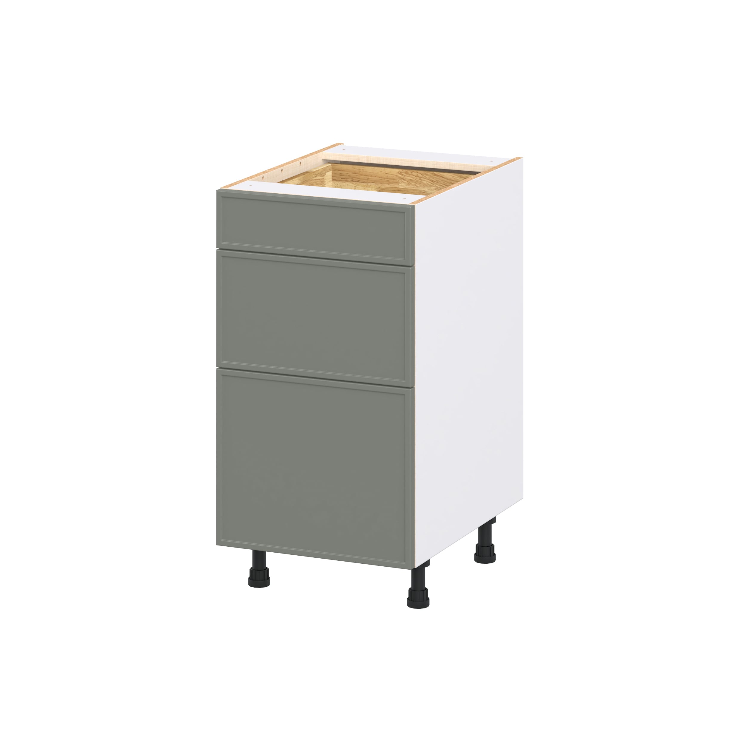 Hugo&Borg DSB3D18WD-CO Concord 18-in W x 34.5-in H x 24.66-in D Moss Green 3 -Drawers Drawer Base Fully assembled Cabinet Flat Panel