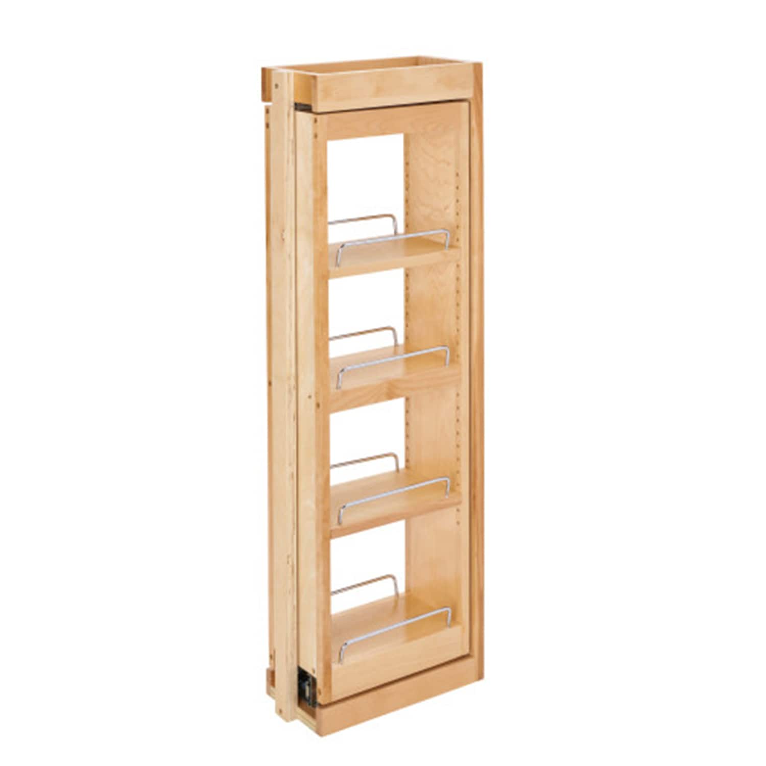 Rev-A-Shelf 321544 6-Inches W x 33-Inches H x 11.13-Inches D 4 -Tier Cabinet-mount Brown Wood Soft Close Pull-out Spice rack