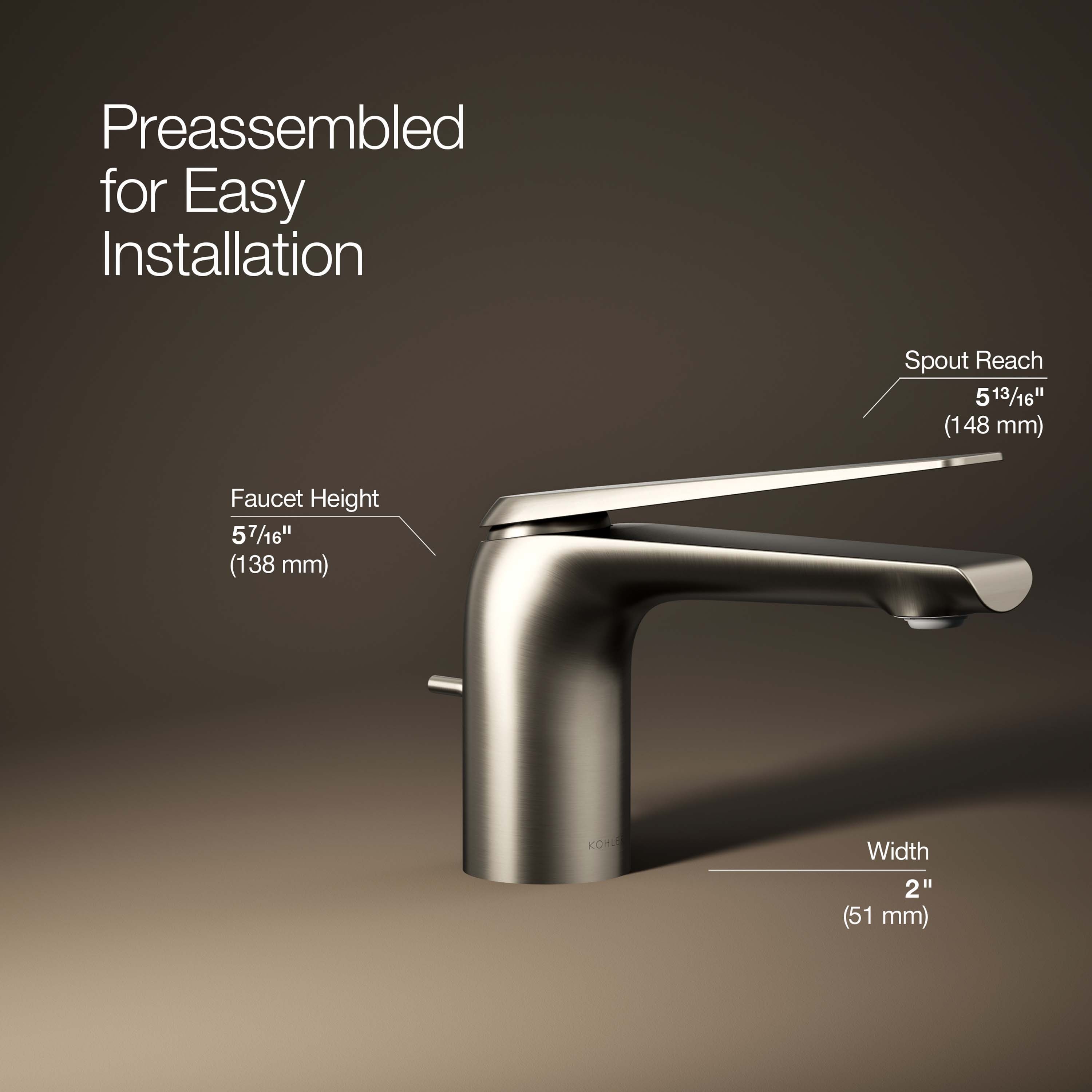 KOHLER Avid Vibrant Brushed Nickel Single Hole 1-Handle