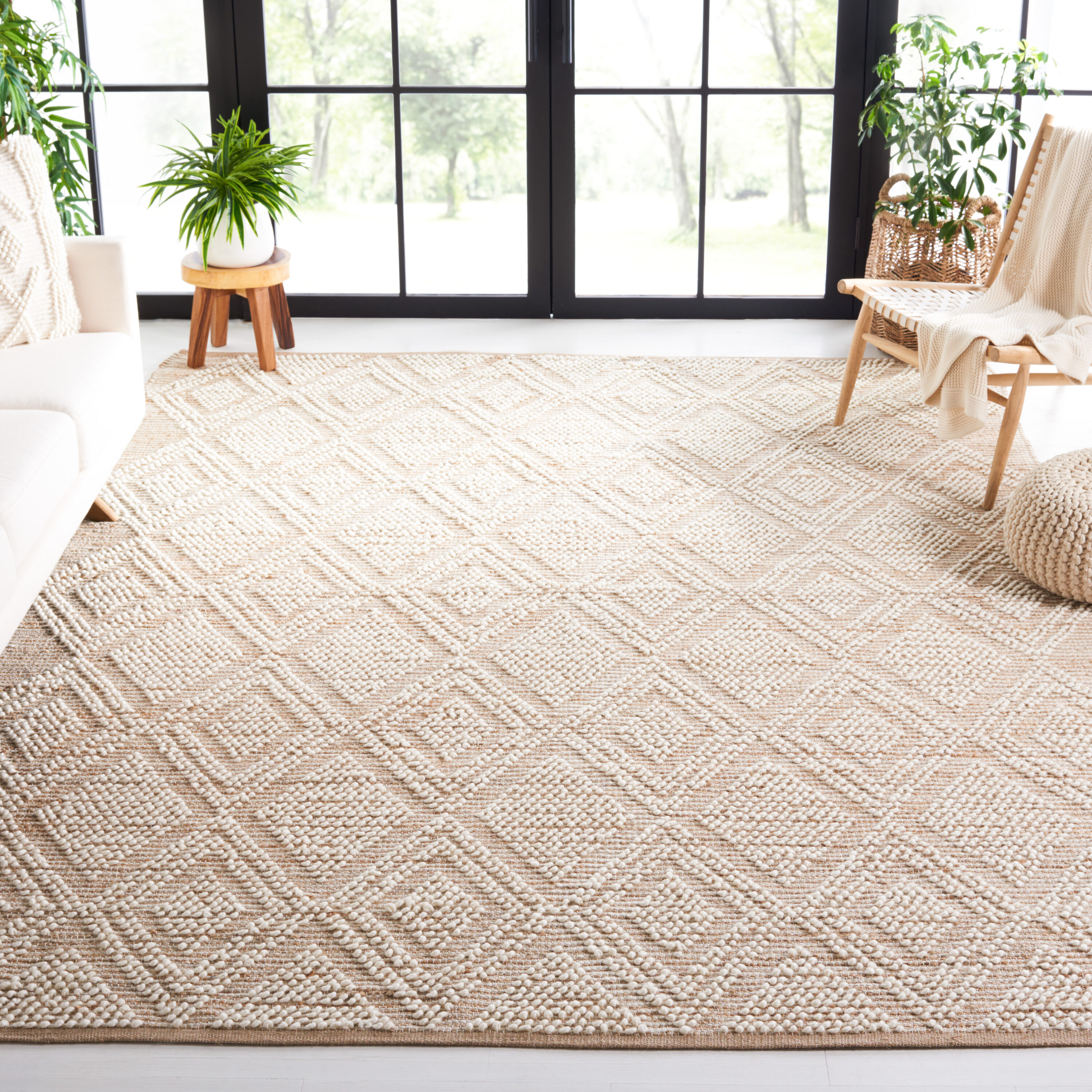  Natura Natural/Ivory Bohemian 8ft x 10ft Large Rectangle Rug