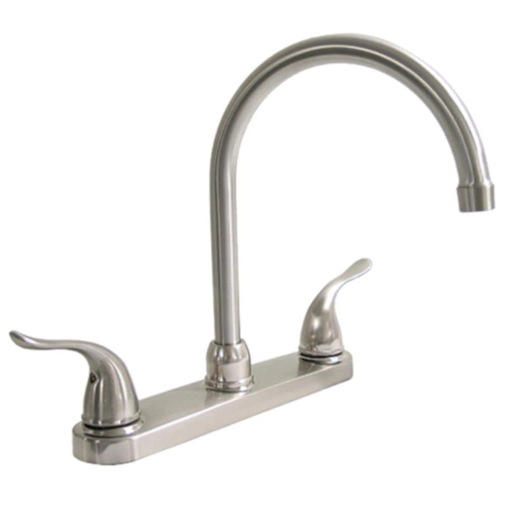 Dominion Faucets Gold Brushed Nickel 2-handle High-arc Kitchen Faucet ...