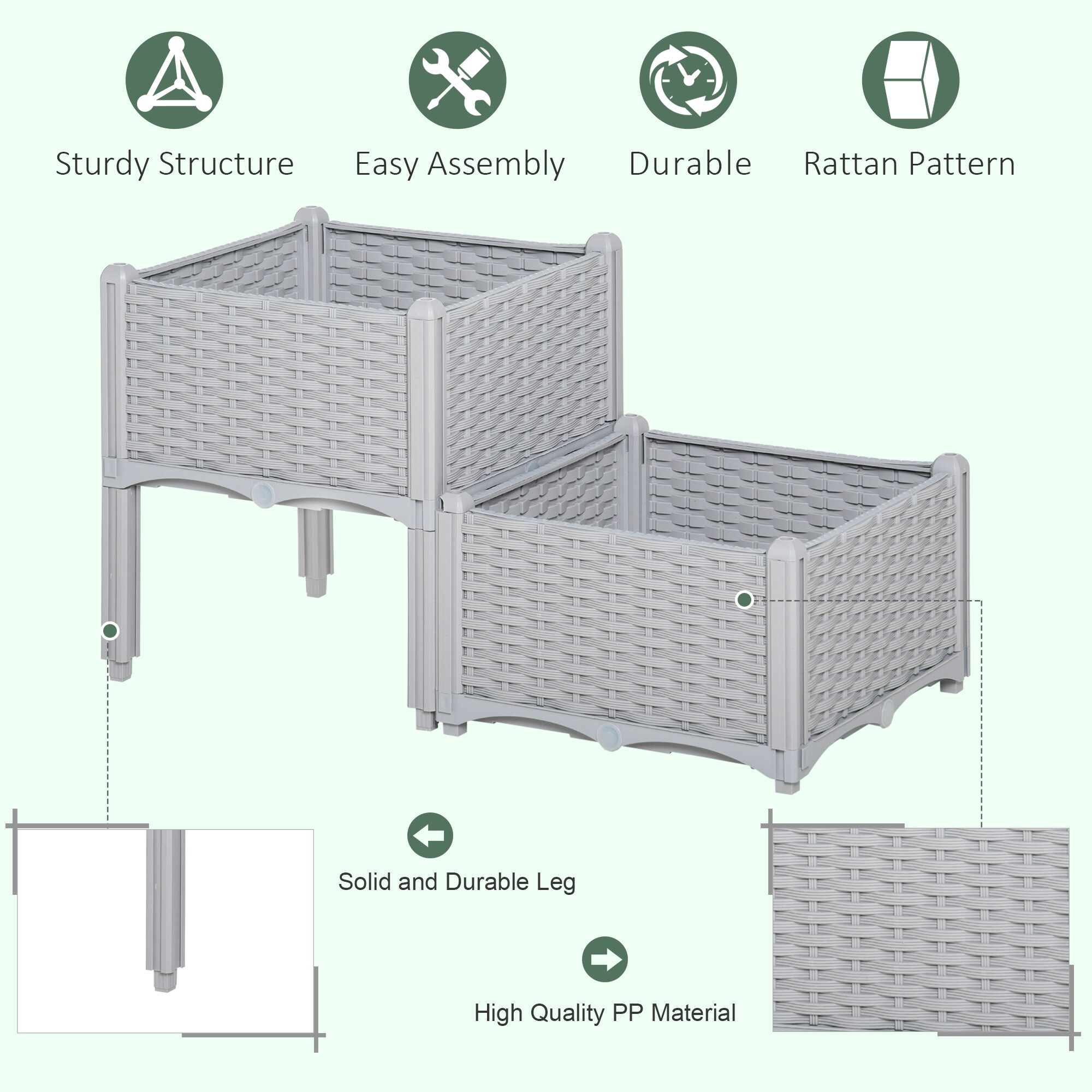 AHIOU HOME ZAAHG-P174438GB Raised-Planter-Boxes - View #8