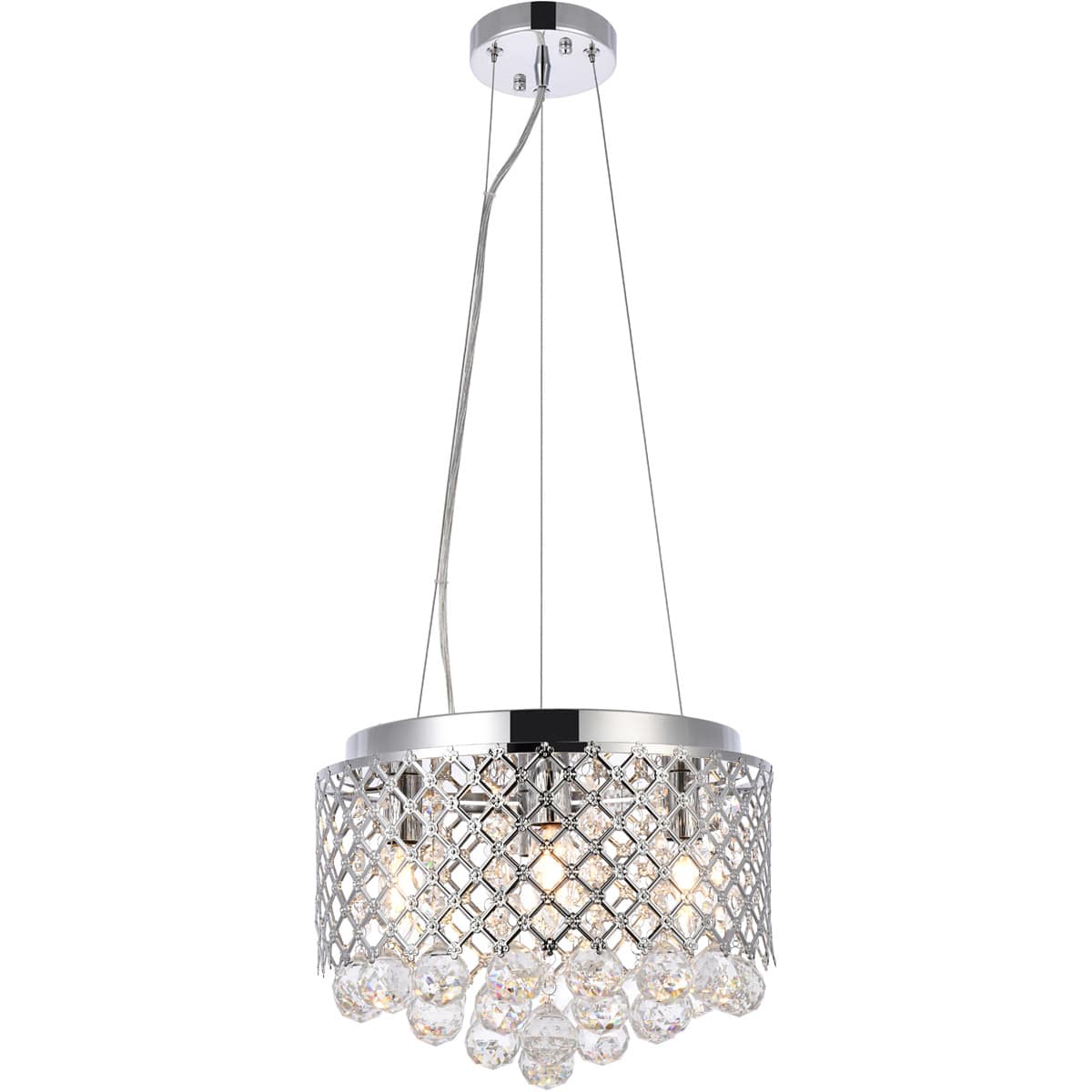 Elegant Lighting - Living District LD520D13C Tully 4 Light 13 inch Chrome Pendant Ceiling Light