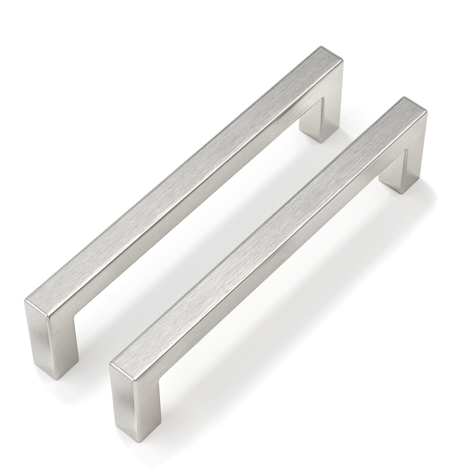 Aoibox  30 Pack 5 in brushed nickel square cabinet pulls for kitchen drawers cupboards and dressers Inch Handles
