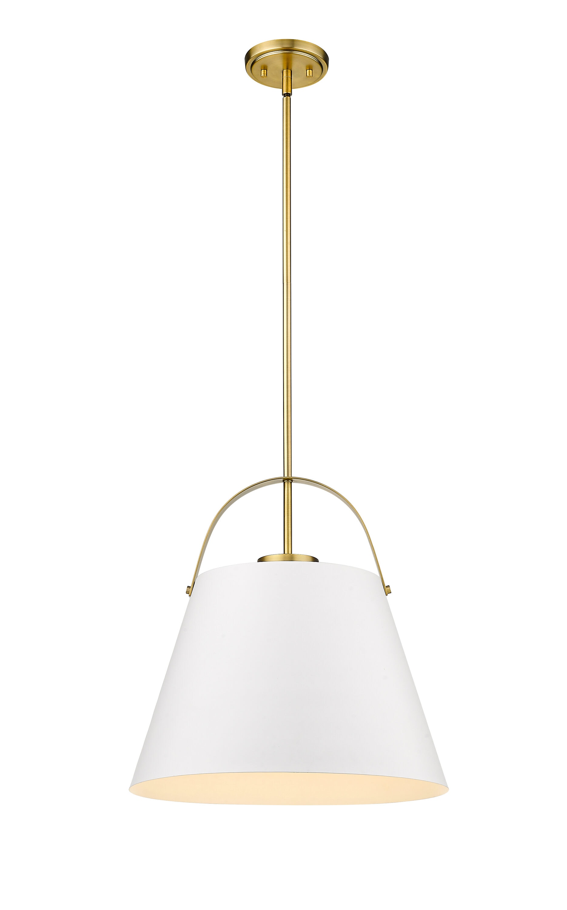 Matte Black and Glass 18" Industrial Pendant Light