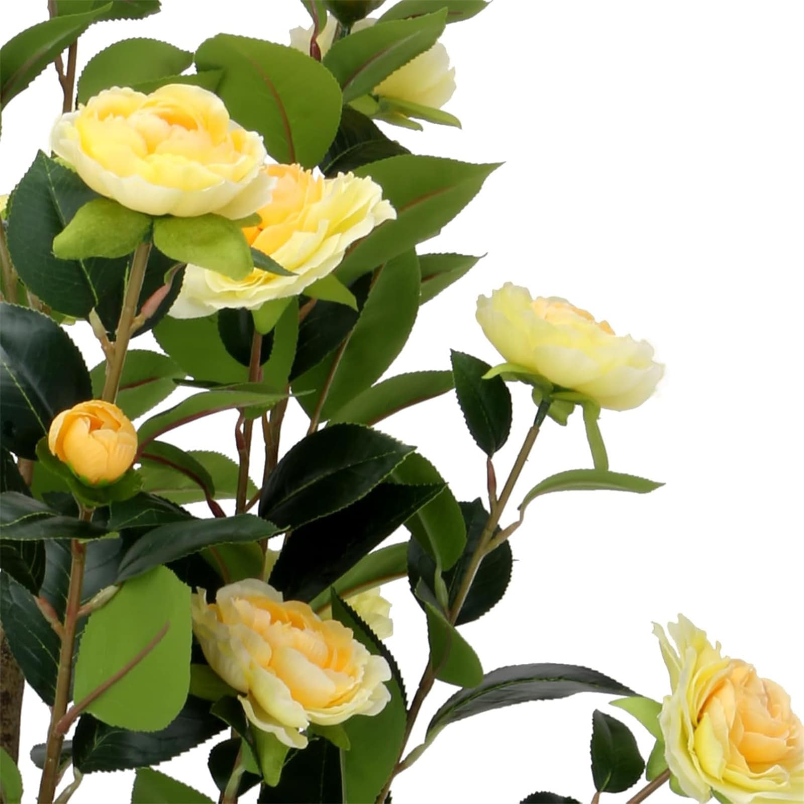 Der Rose WSS11-FQZOL-3FSYDT0O Artificial Camellia Tree Fake Flower Tree Camellia with Vibrant Flowers Faux Flower Plants Fake Floor Plant in Pot for Indoor Outdoor Home Office Living Room Decor