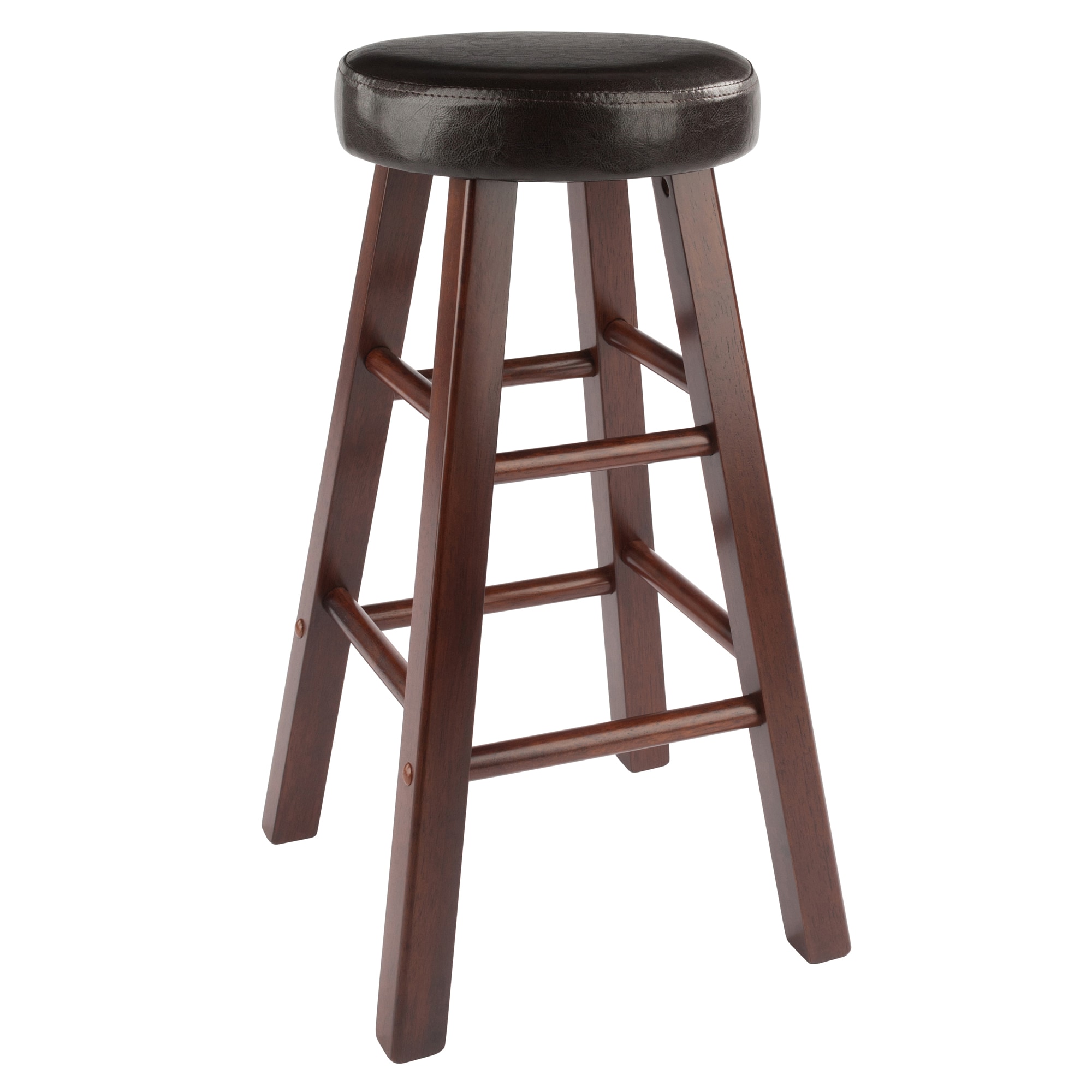 Transitional 25.5" Maria Counter Stool Set in Walnut & Espresso