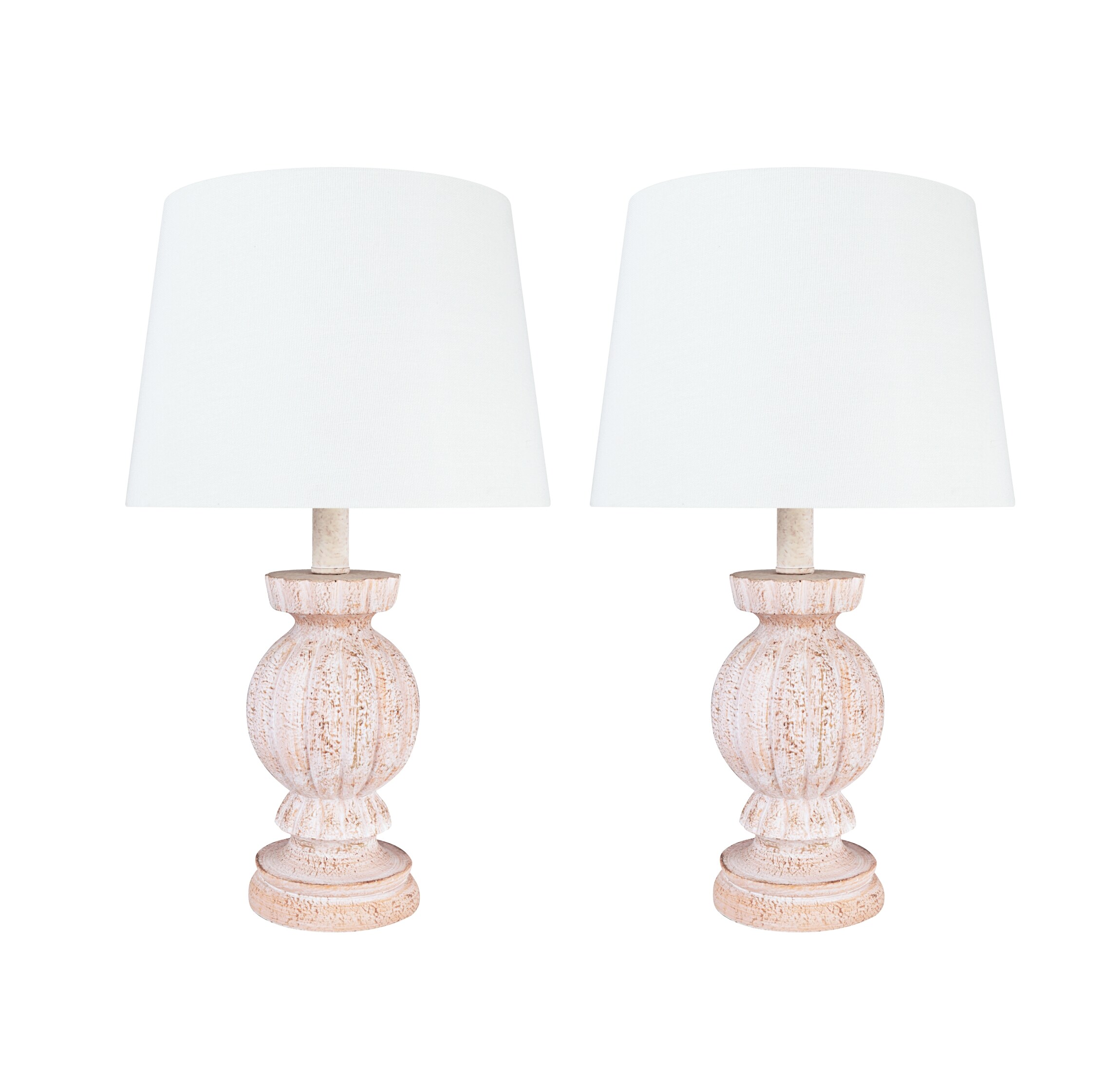 Aspen Creative Corporation 40226-12 18.75-in Antique White Desk Lamp with Fabric Shade