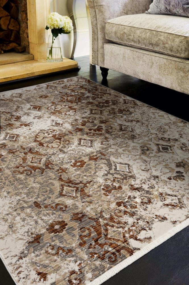 KAS Rugs WES76548X10 Westerly 8 x 10 Sand Indoor Medallion Vintage Area Rug