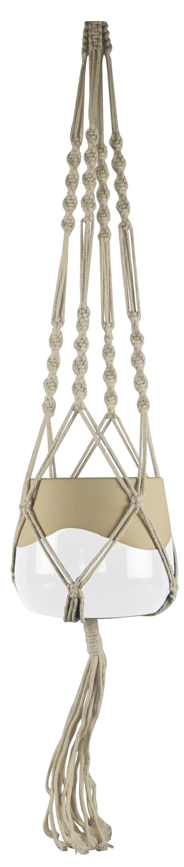 allen + roth CR01310N-05W Round 4.7-in W x 4.7244-in H x 4.7244-in D White Ceramic Indoor Hanging planter