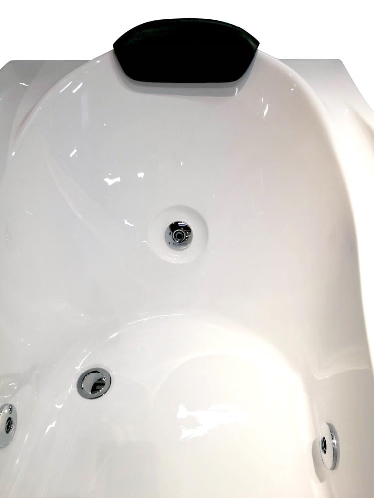 Eago AM189ETL-R 72 Acrylic Whirlpool Bathtub w/ Fixtures, Right Drain - White