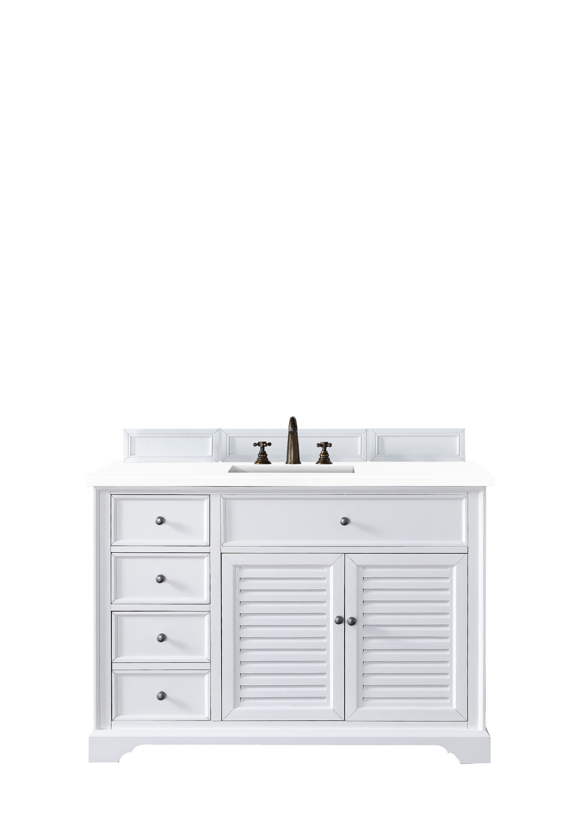 James Martin Vanities - James Martin 238-104-V48-BW-3WZ Bright White Single Vanity Cabinet W/ Qua...