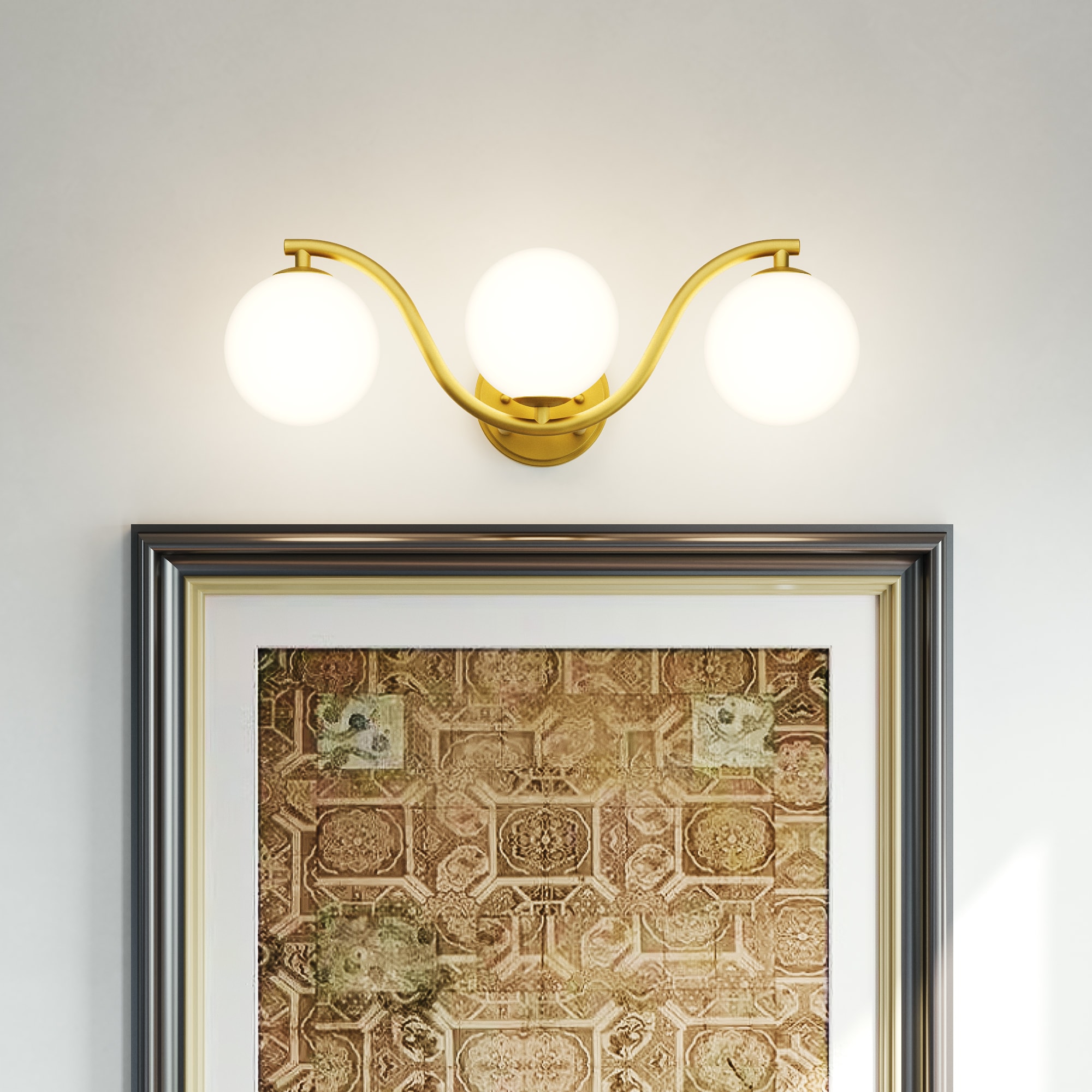 ACROMA 36303BGOP Amana 21-in 3 -Light Satin Gold Modern/contemporary Vanity light