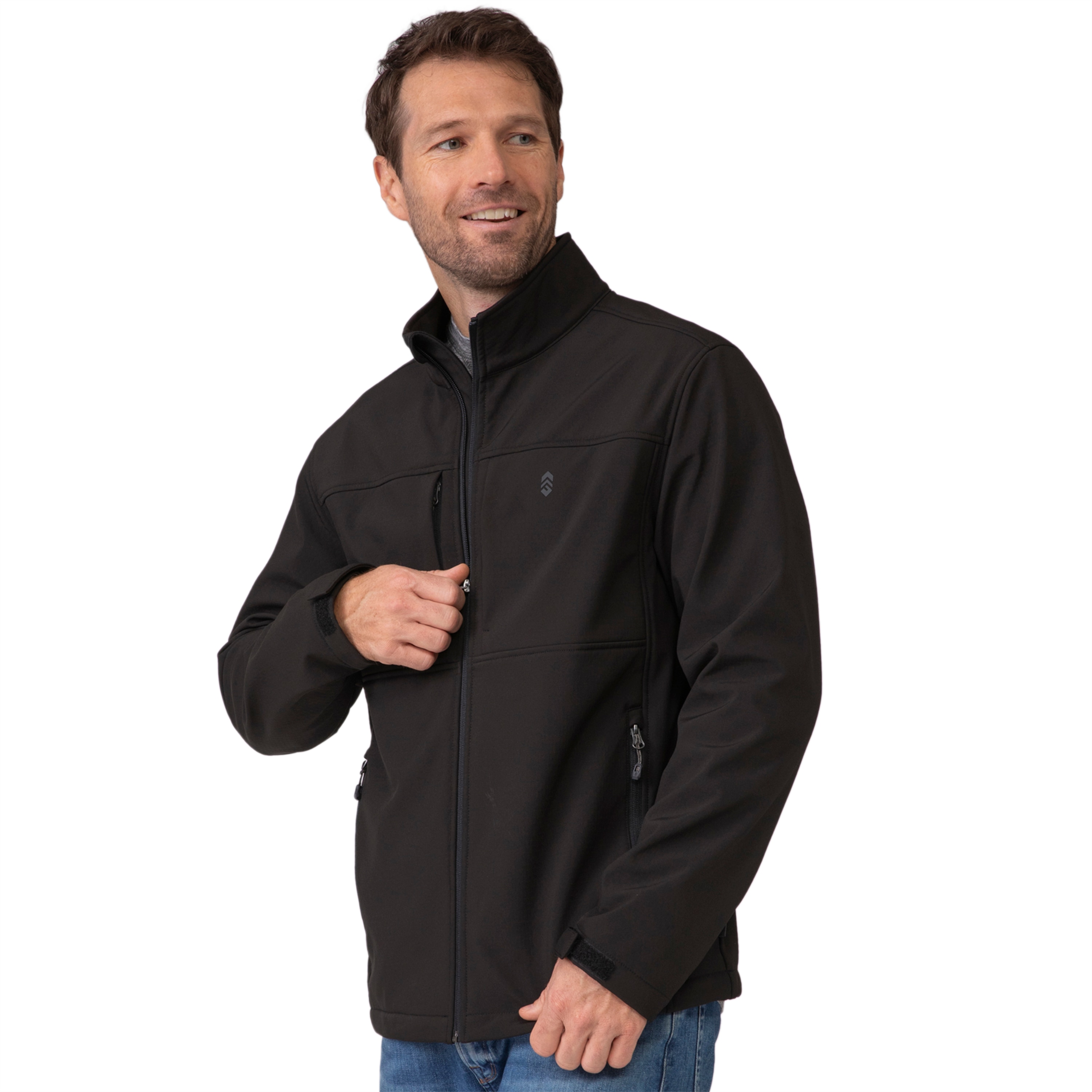Free Country 543-MOF4146BLACK S Men's Black Light Weight Fleece Work Jacket (Small)