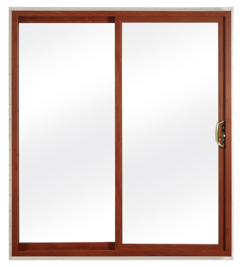 RELIABILT 19801224330332 72-in x 80-in x 4-9/16-in Jamb Cherry Vinyl Universal Sliding Patio Door with Low-E argon Glass