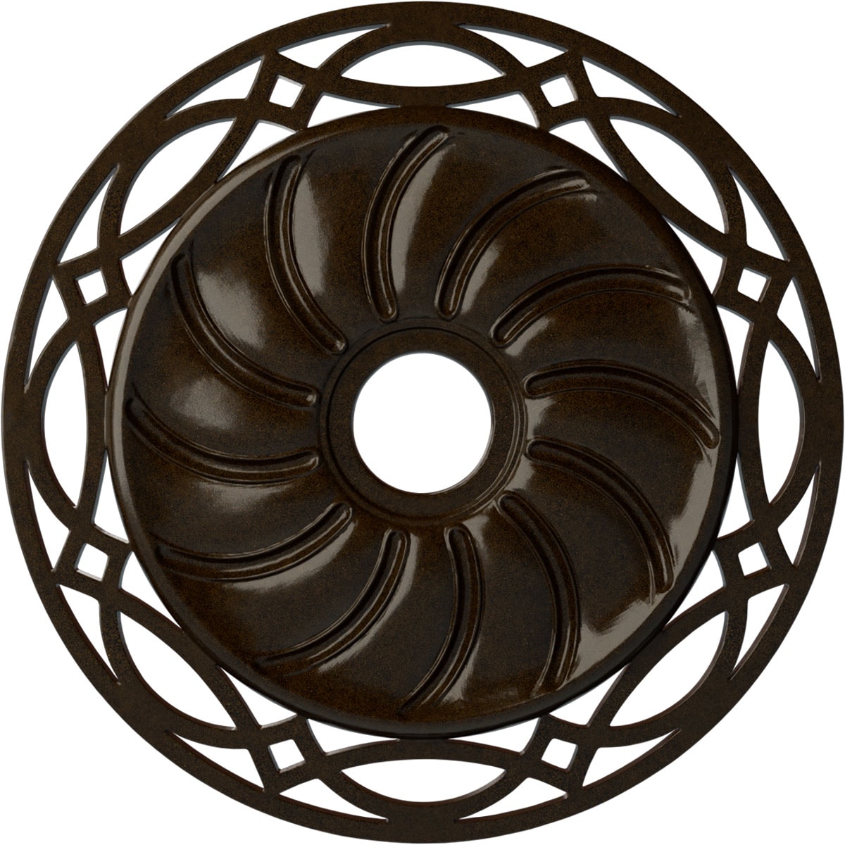Ekena Millwork CM26LOBZS Loera 26.625-in W x 26.625-in L Painted Bronze Polyurethane Split Ceiling Medallion