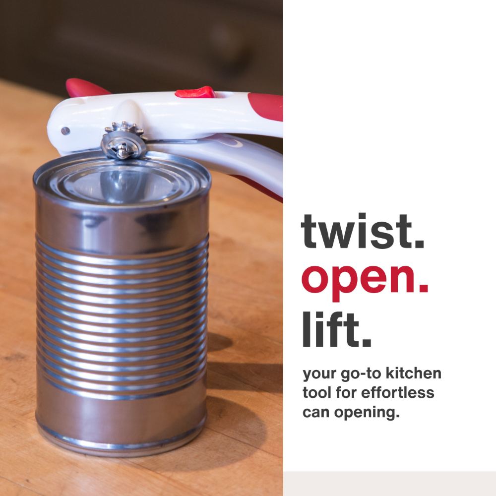 Zyliss Lock N' Lift Manual Can Opener with Lid Lifter Magnet
