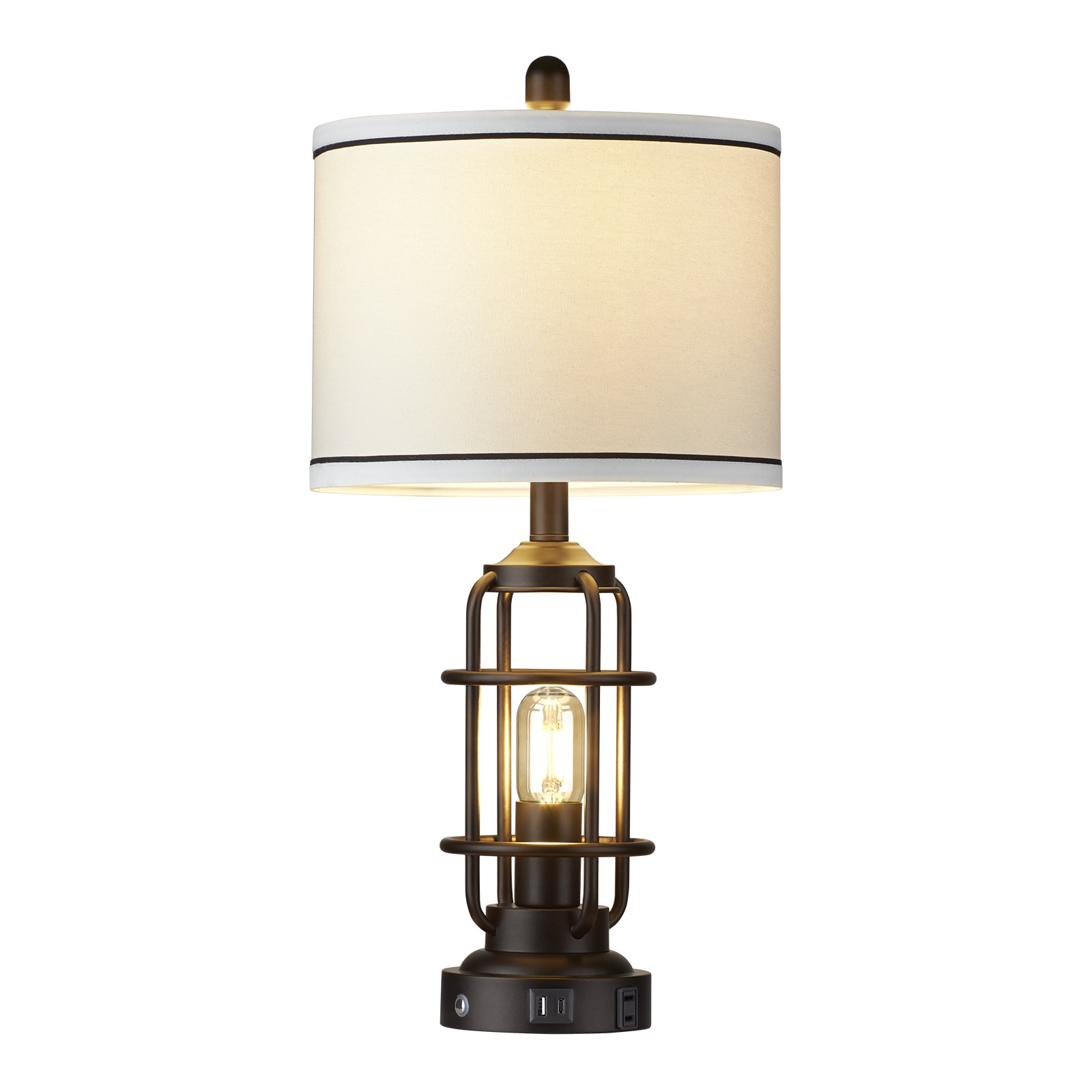 Andreas industrial night light table lamp with usb port hotsell