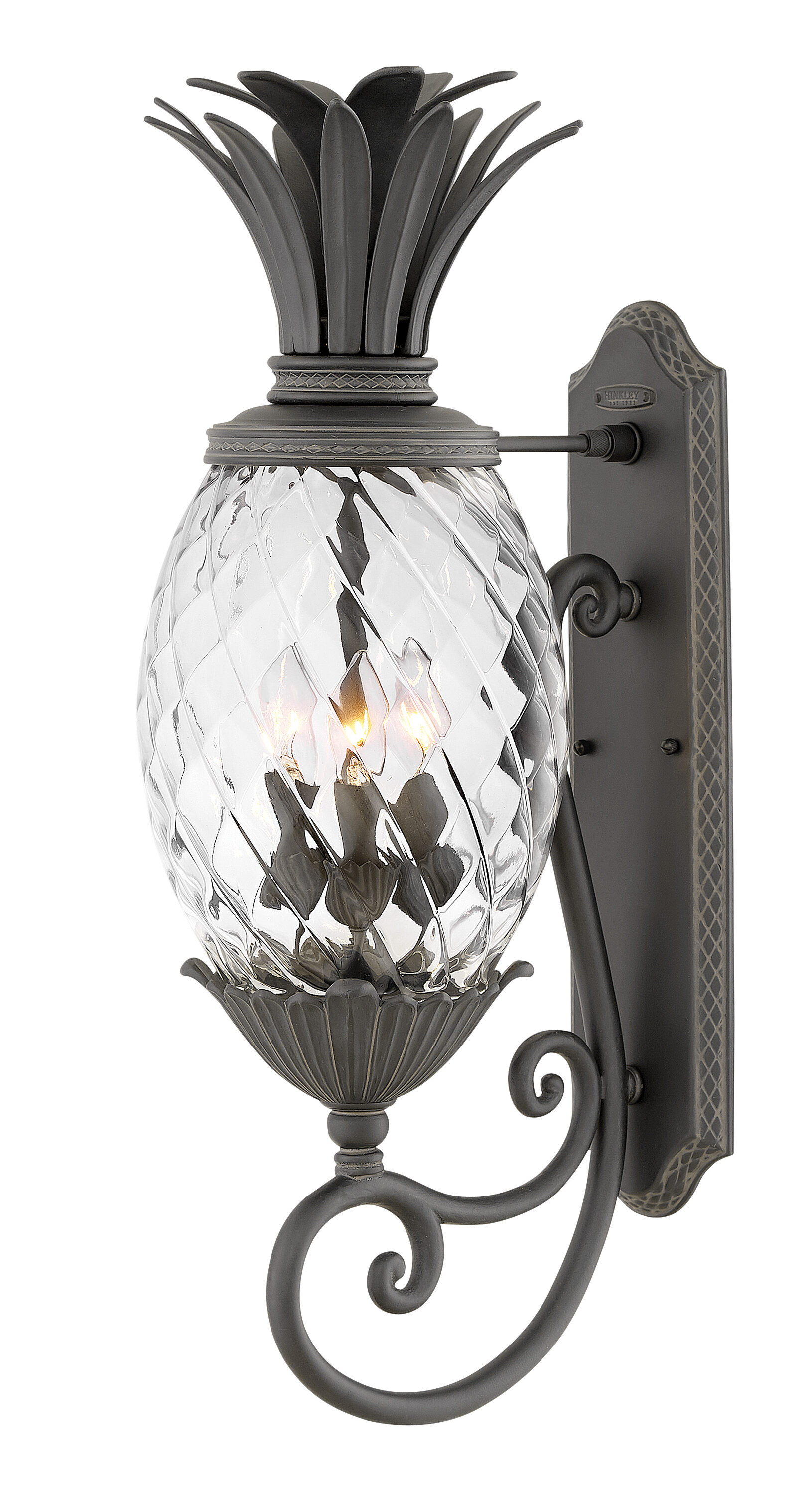 Hinkley 2124MB Plantation 3 -Light 28-in H Satin Black Hardwired Outdoor Wall Light