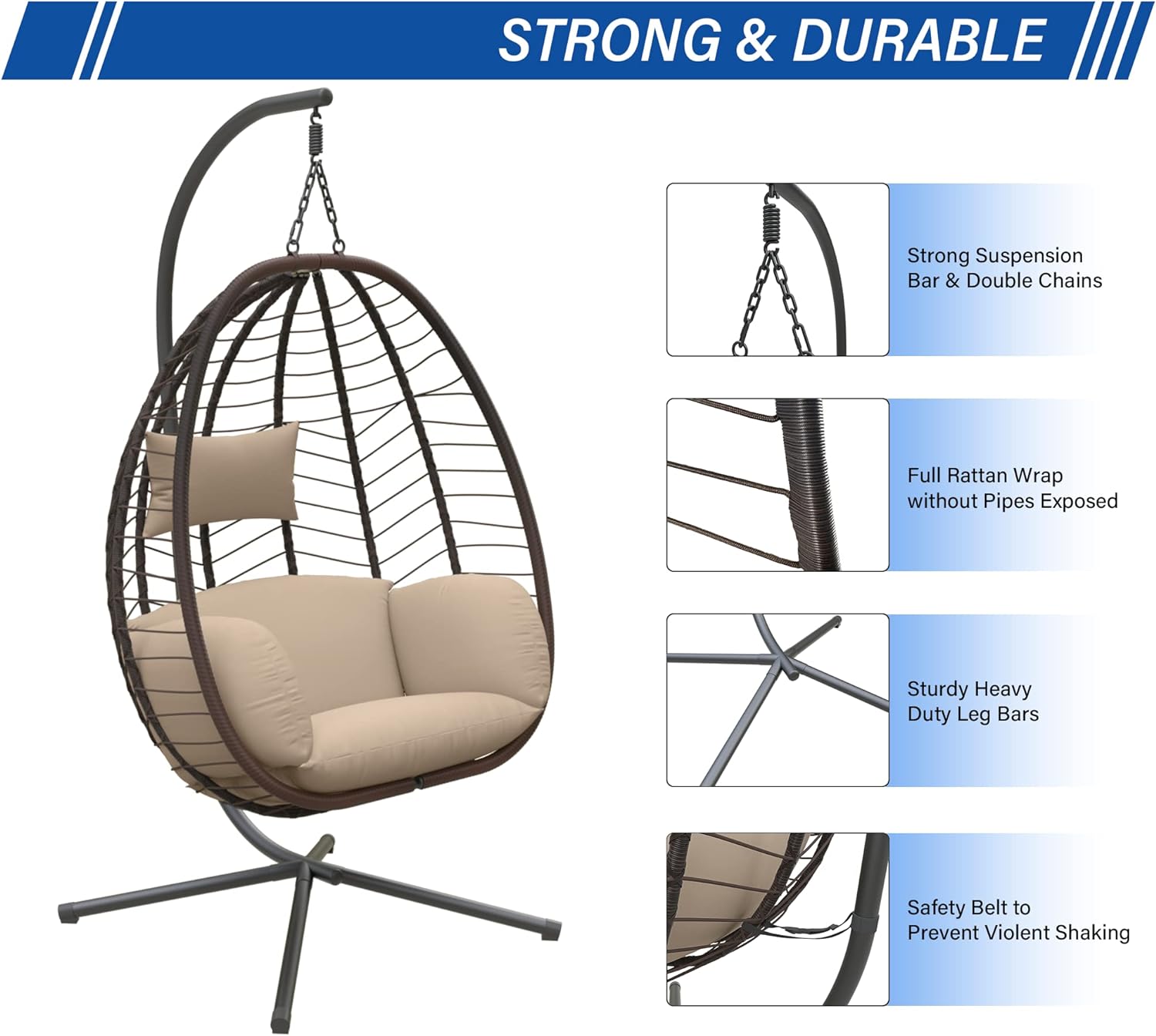 ALAULM LS-EGGCHAIR-SAND Swing-Gliders - View #5
