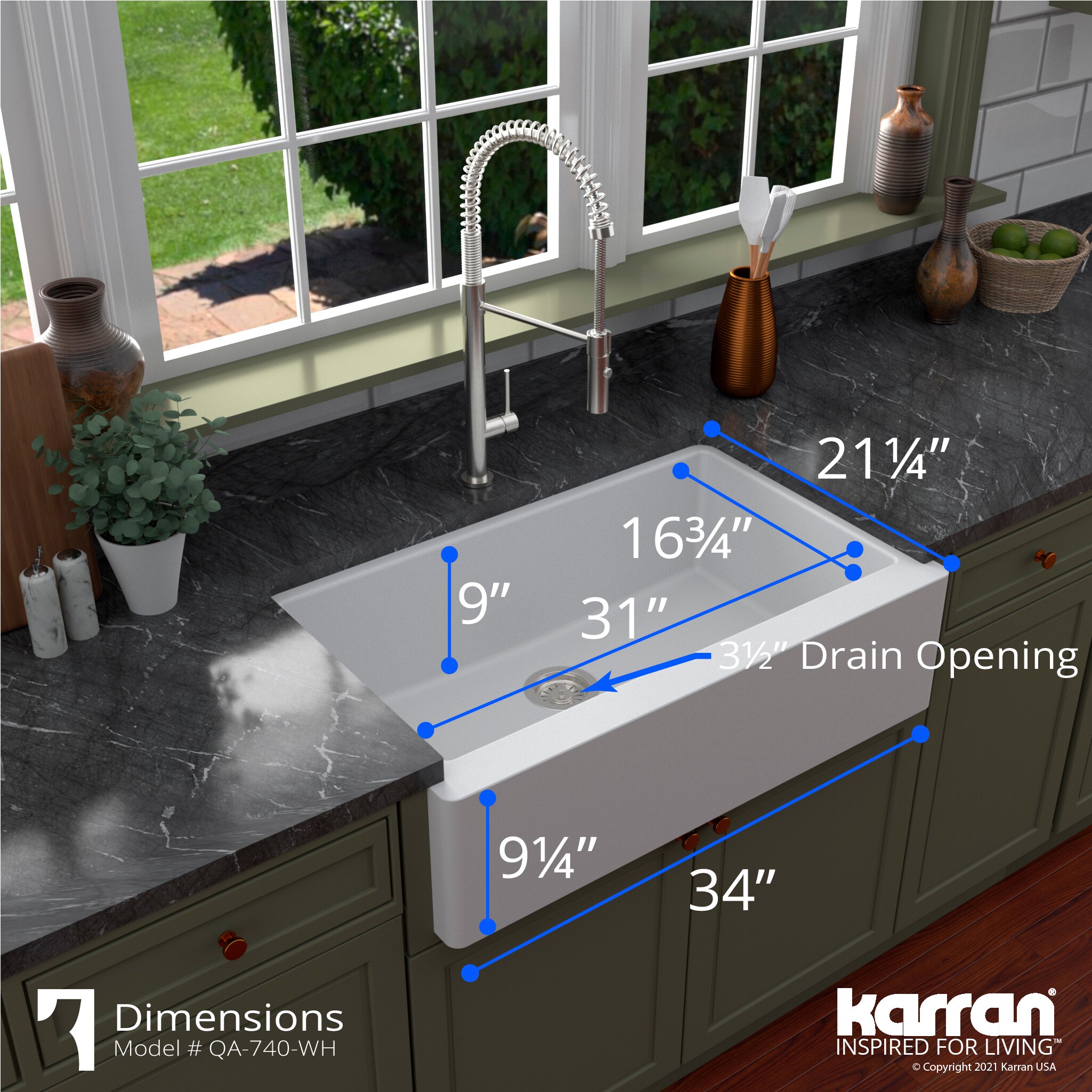 Karran QA-740-WH-PK1 Kitchen-Sinks - View #9