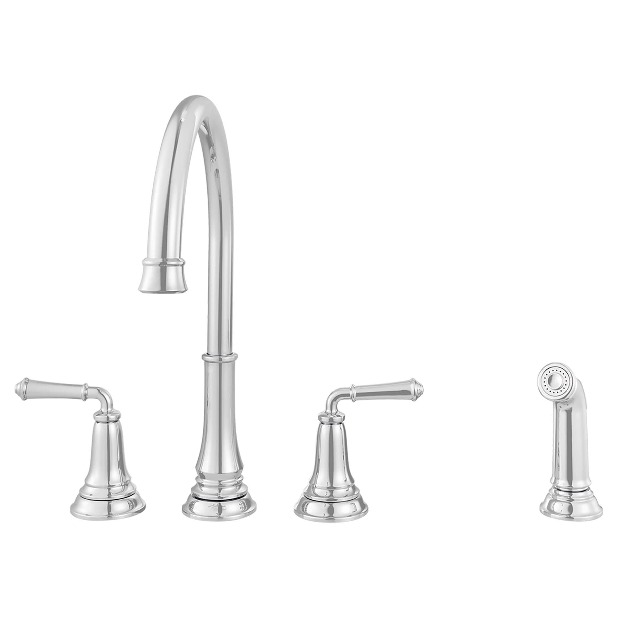 American Standard 4279701.002 Delancey Polished Chrome Double Handle Deck-mount Kitchen Faucet ( Side Sprayer Included )