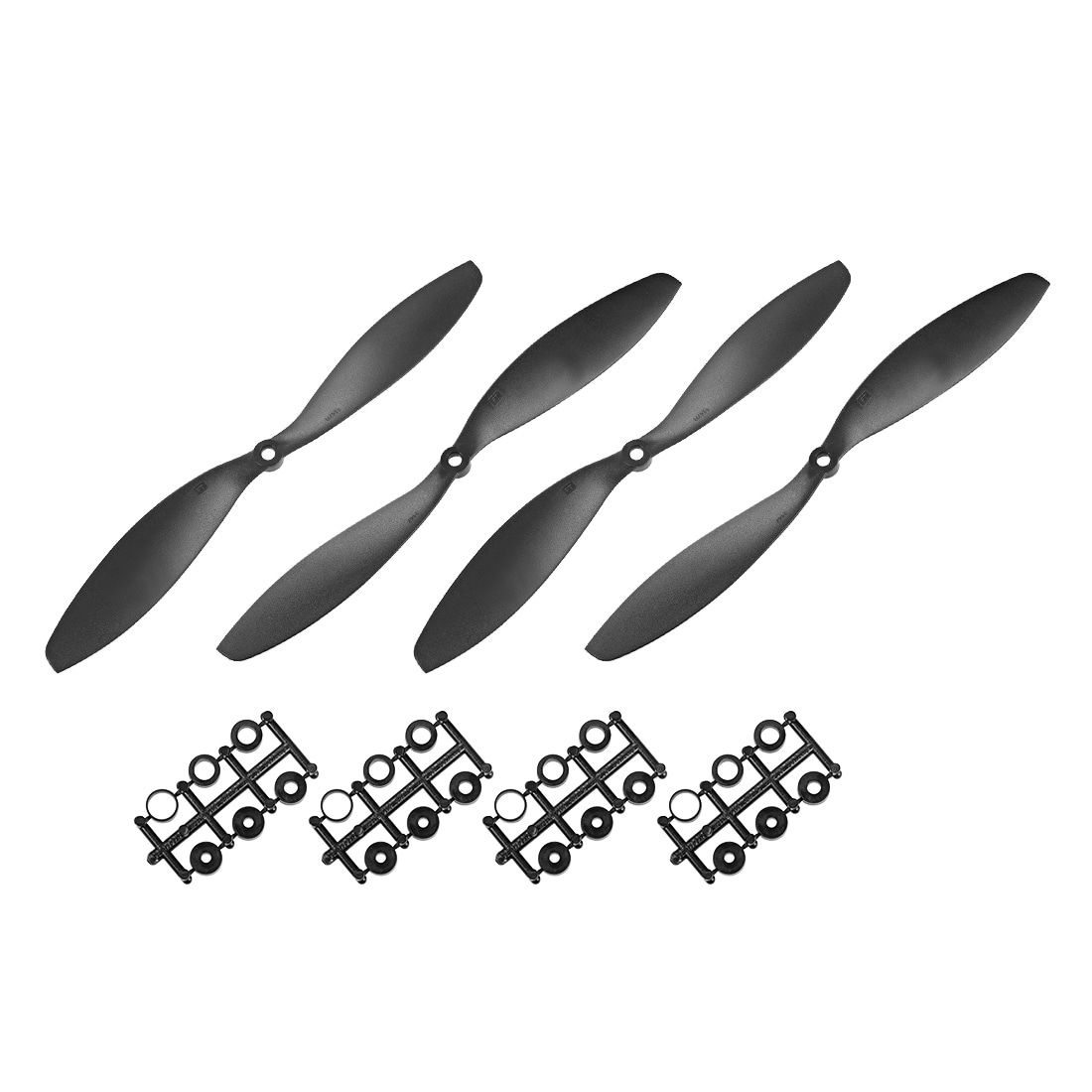 Unique Bargains 2 Pairs RC Propellers CW CCW 1147 11 x 4.7-Inch 2-Vane Fixed-Wing for Airplane Nylon Black 2 Pair with Adapter Rings