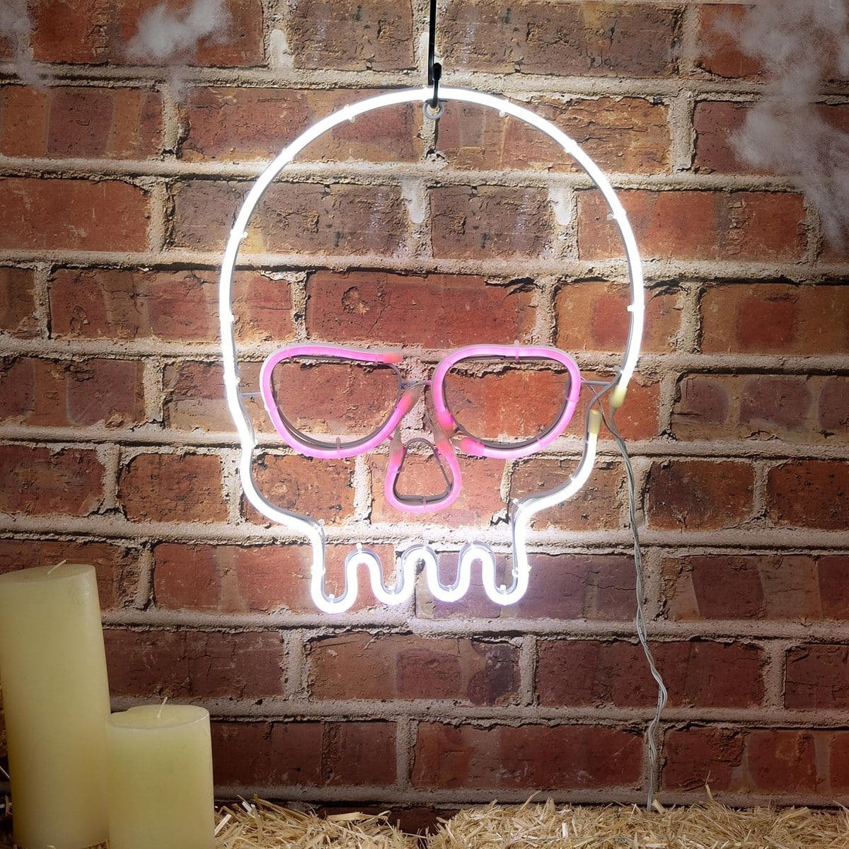 Haisijing 16 in Halloween Neon Skull Light with Purple Eyes Corded LED ...