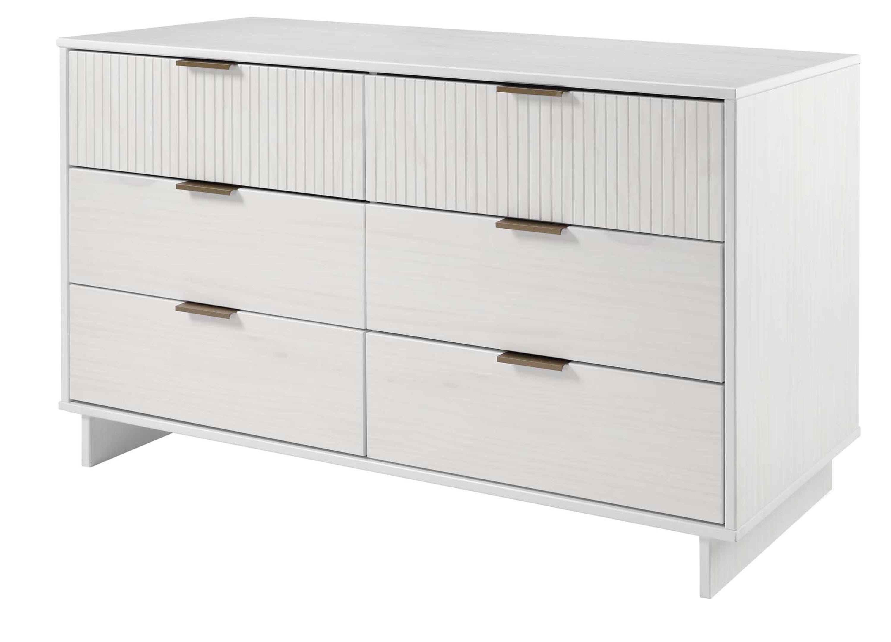 Granville White Double Wide Dresser with Soft Close Drawers