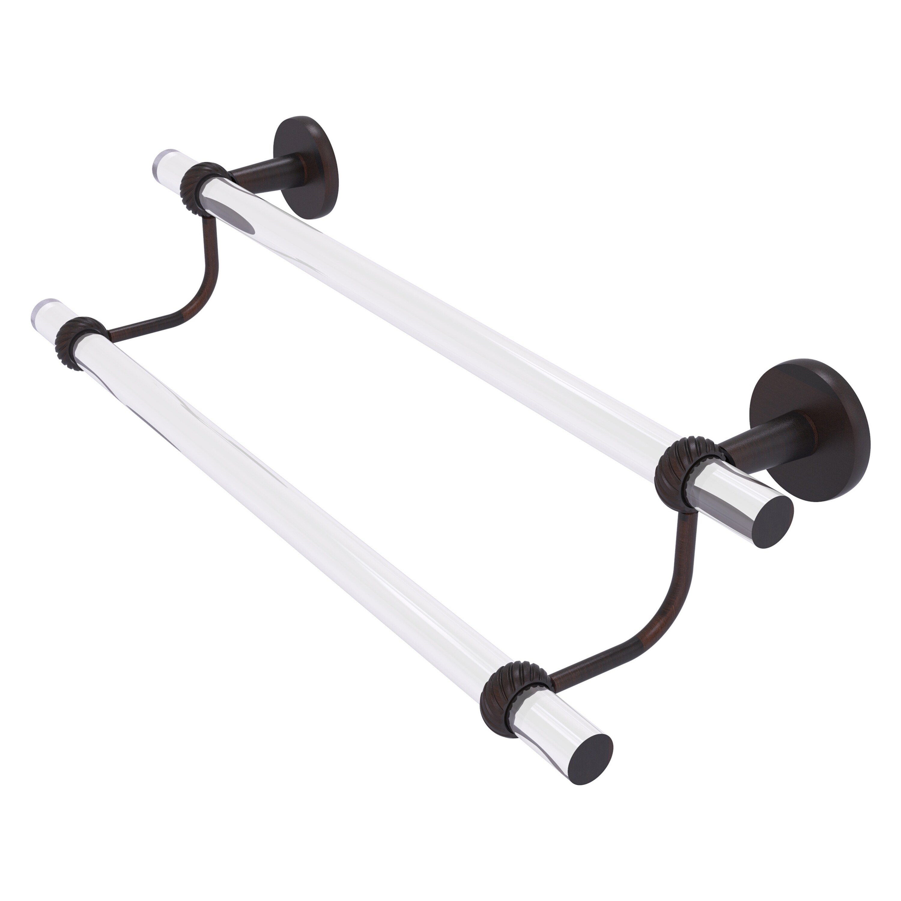 Allied Brass CV-72T-18-VB Clearview 18-in double Venetian Bronze Wall mount Double Towel Bar