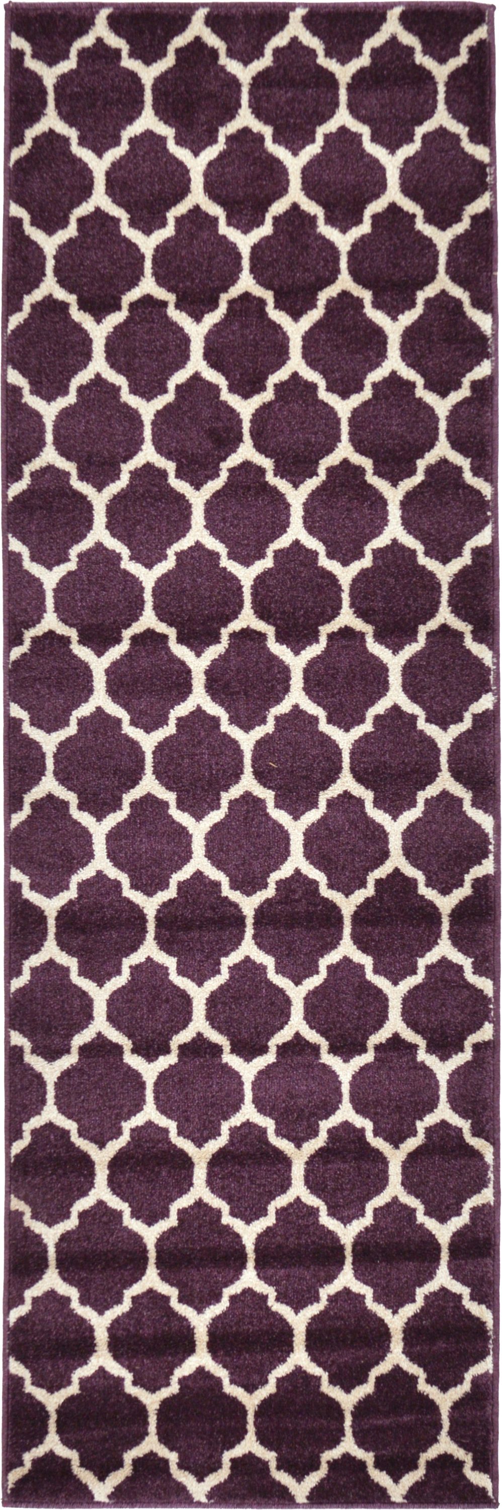 Unique Loom 3128641 Philadelphia Trellis 2 x 6 (ft) Loomed Polypropylene Dark Purple/Beige Rectangular Indoor Geometric Industrial Runner rug