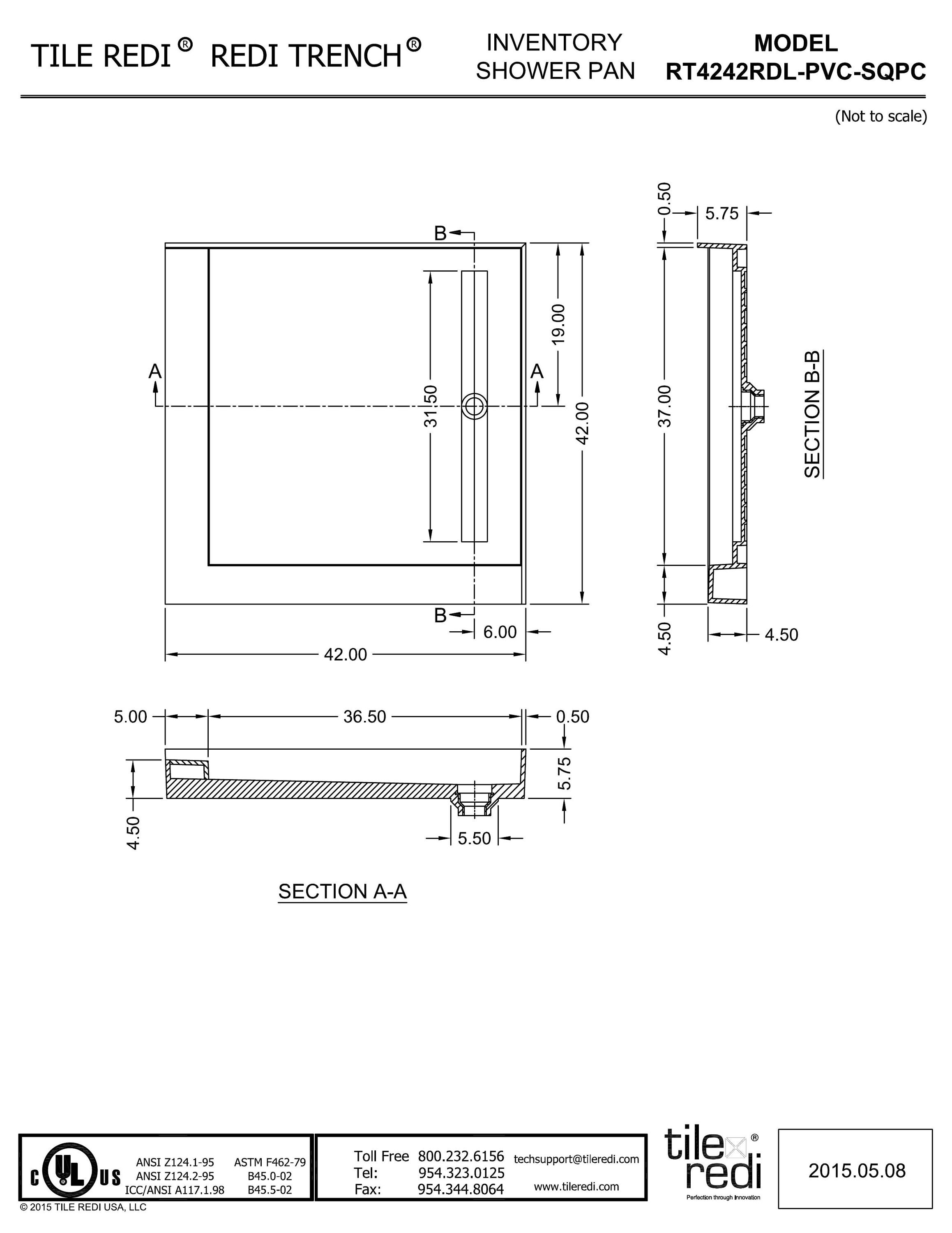 Tile Redi RT4242RDL-PVC-SQPC Shower-Floors - View #8