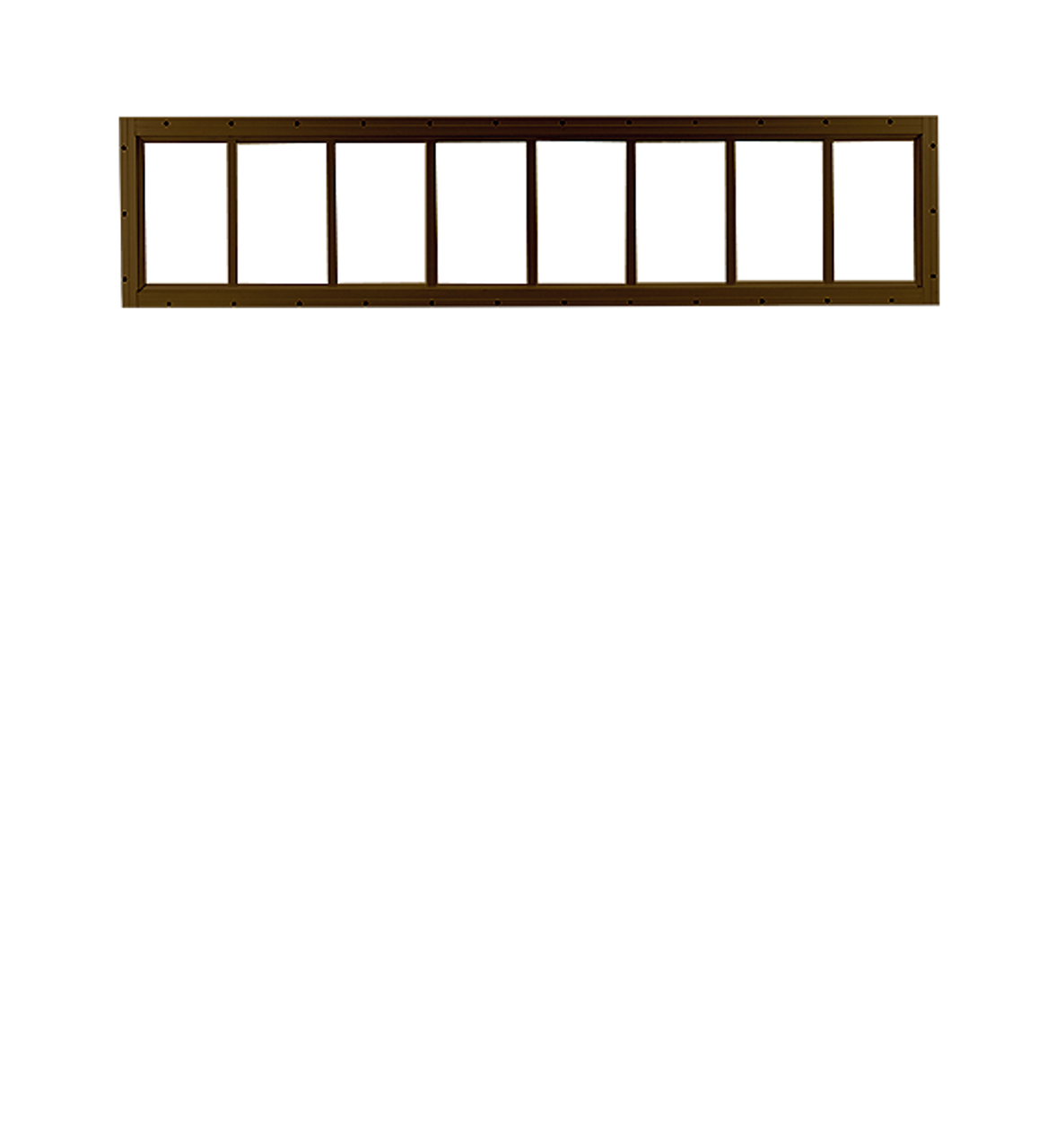 Shed Windows and More 1048BF Fixed Transom 10 in x 48 in Brown Aluminum Window (Flush Mount) Fixed Window Tempered Glass