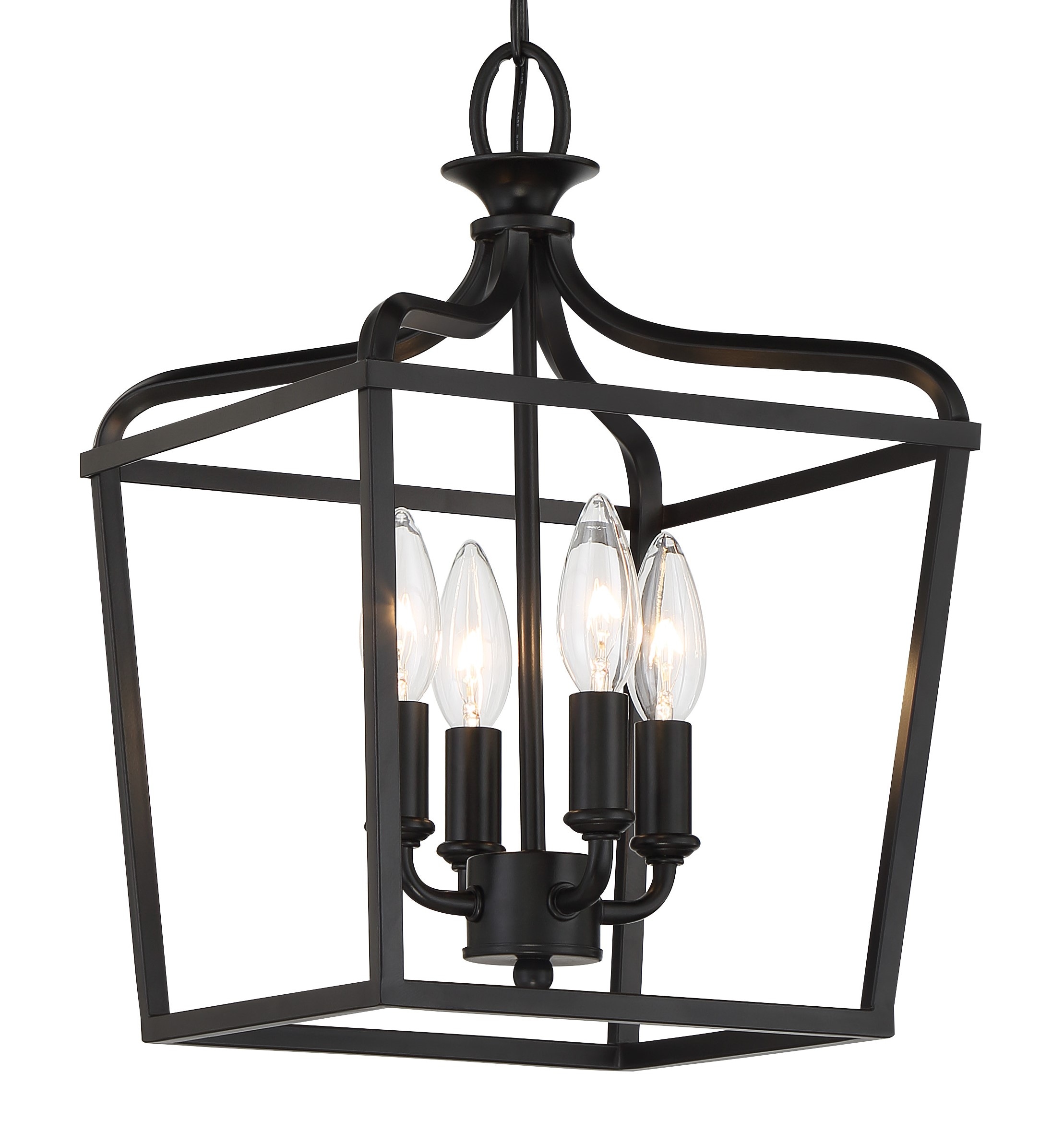 Coal Finish 4-Light Indoor Lantern Pendant