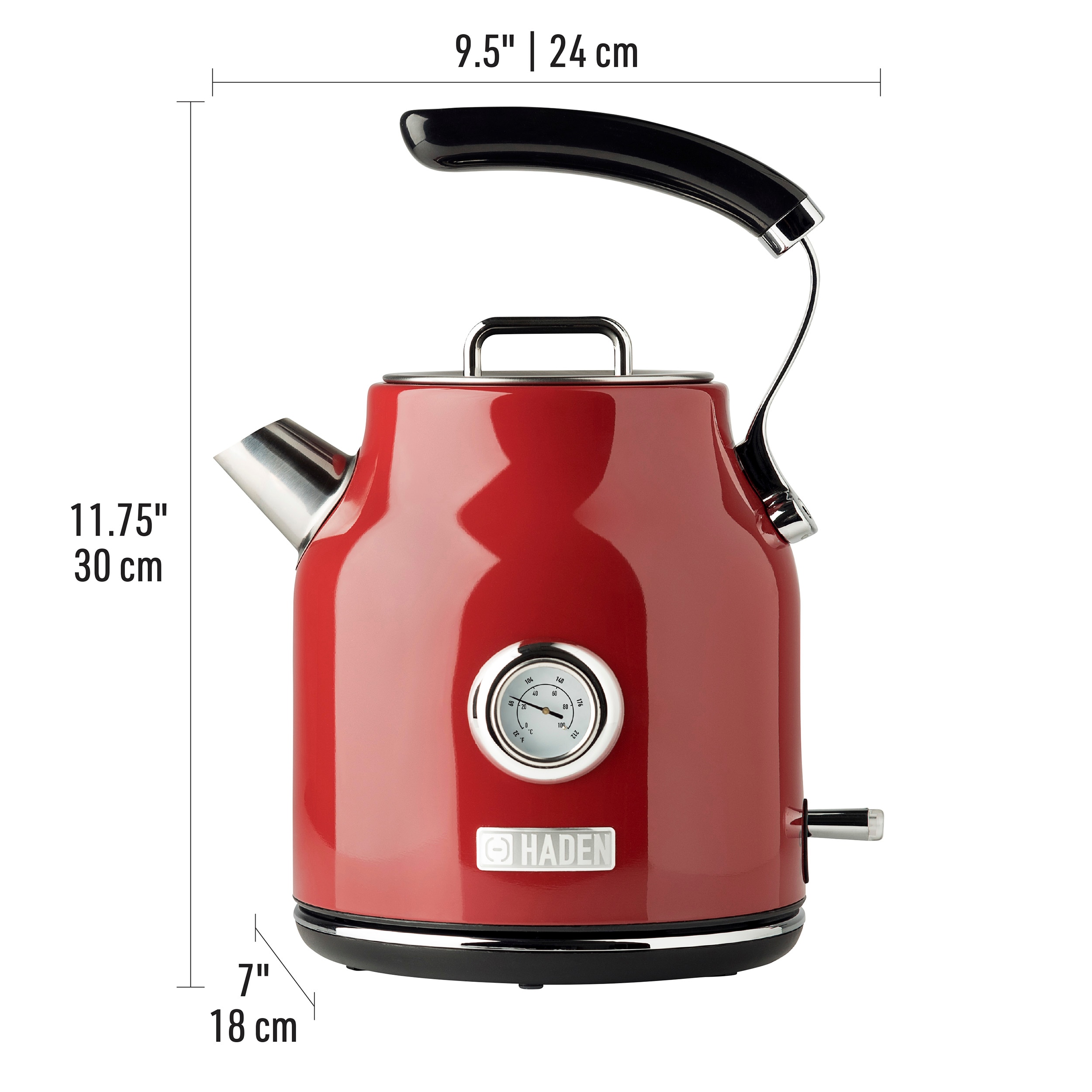 Haden 75025 HIGHCLERE Vintage Retro 1.5 Liter/6 Cup Capacity Innovative  Cordless Electric Stainless Steel Tea Pot Kettle with 360 Degree Base, Pool