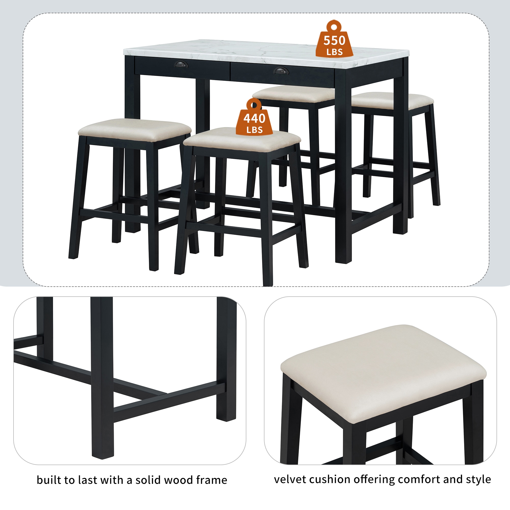 SINOFURN SYA330152BK Dining-Sets - View #20