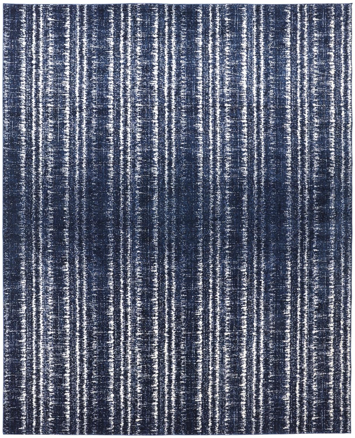 Room Envy RMYR3425DBLIVYH13 Meera 10 x 13 (ft) Loomed Polypropylene Midnight Navy Blue/Ivory Rectangular Indoor Stripe Coastal Area rug