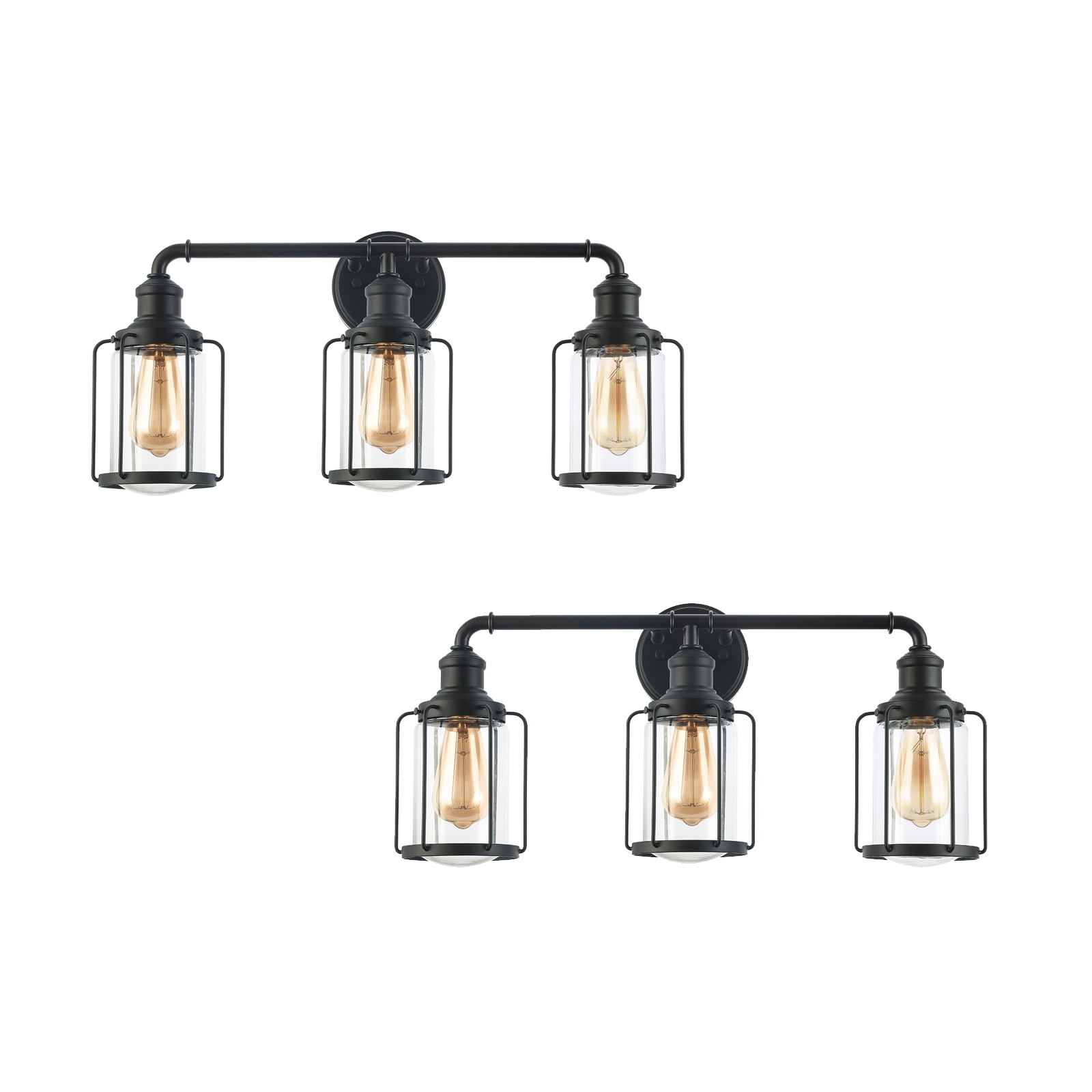 Flynama YC-L-60134 Vanity Light 24-in 6 -Light Matte Black Modern/contemporary Vanity light