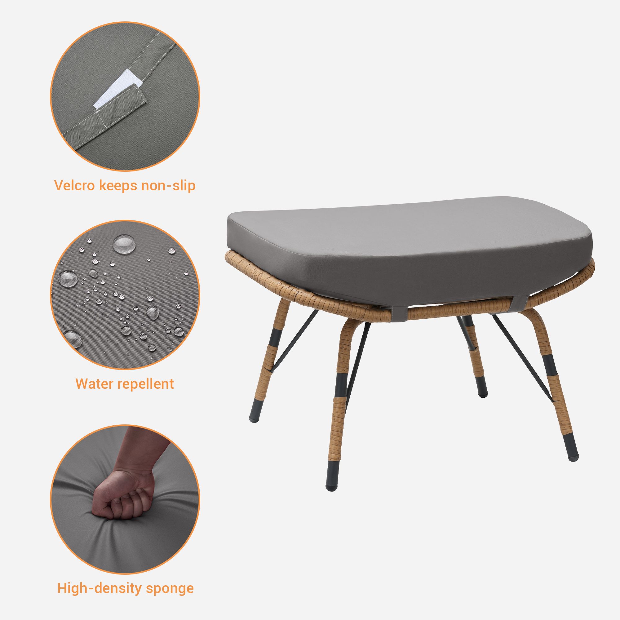 SANSTAR L-OTIDC58GY Stools-Ottomans - View #5